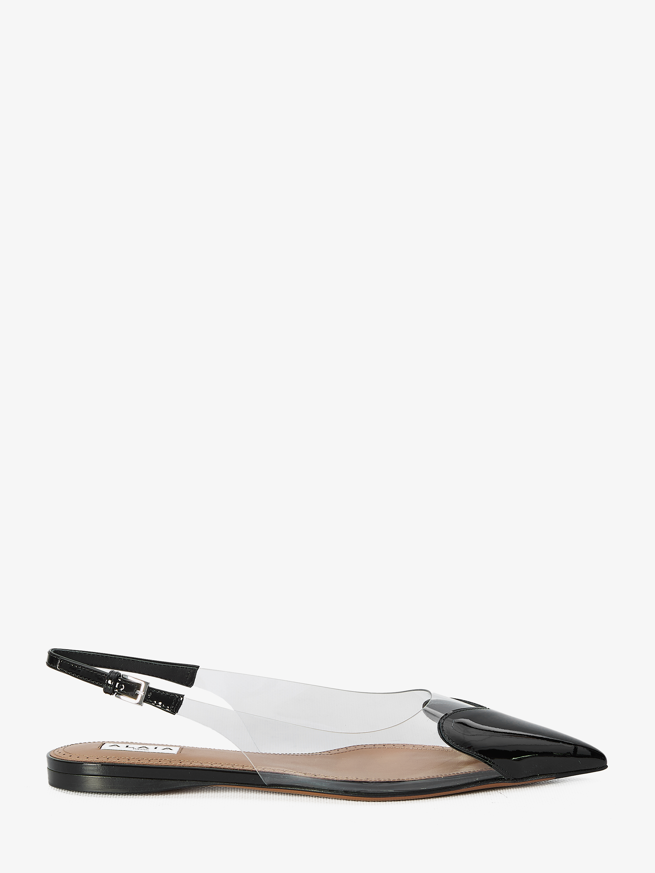 Shop Alaïa Le Coeur Flat Slingback In Black