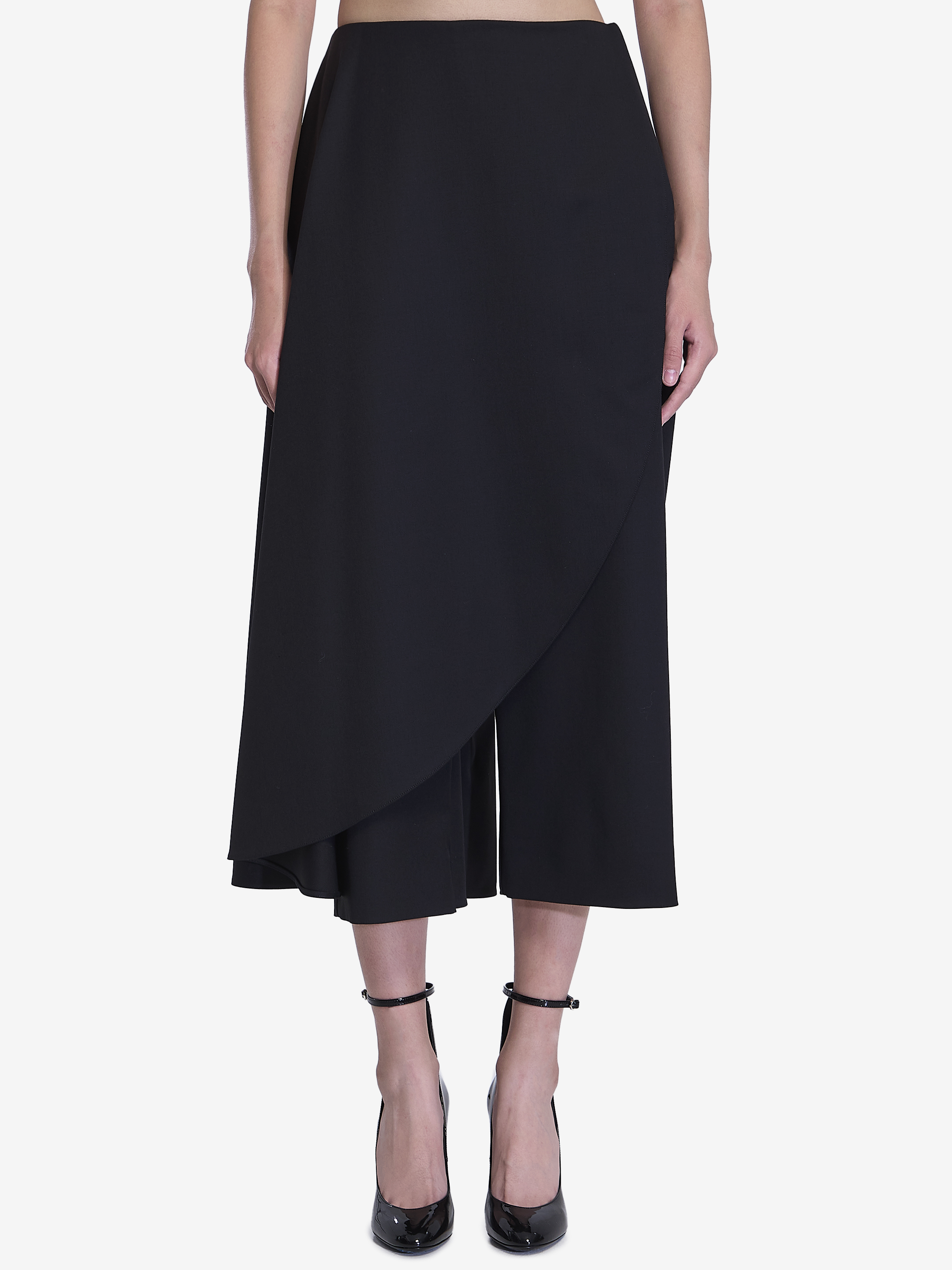 Shop Alaïa Asymmetric Skirt Pants In Black