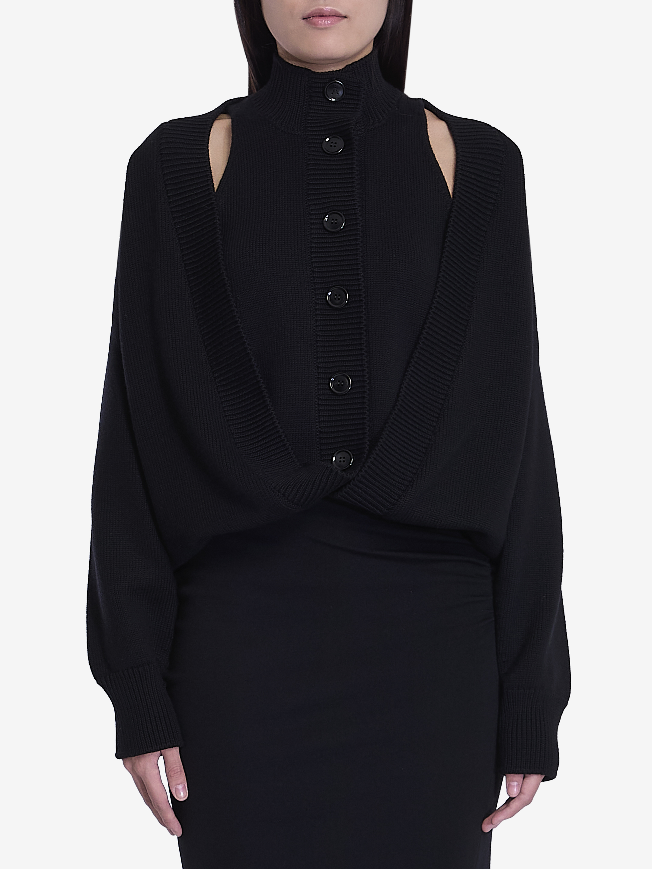 Shop Alaïa Foldable Cardigan In Black