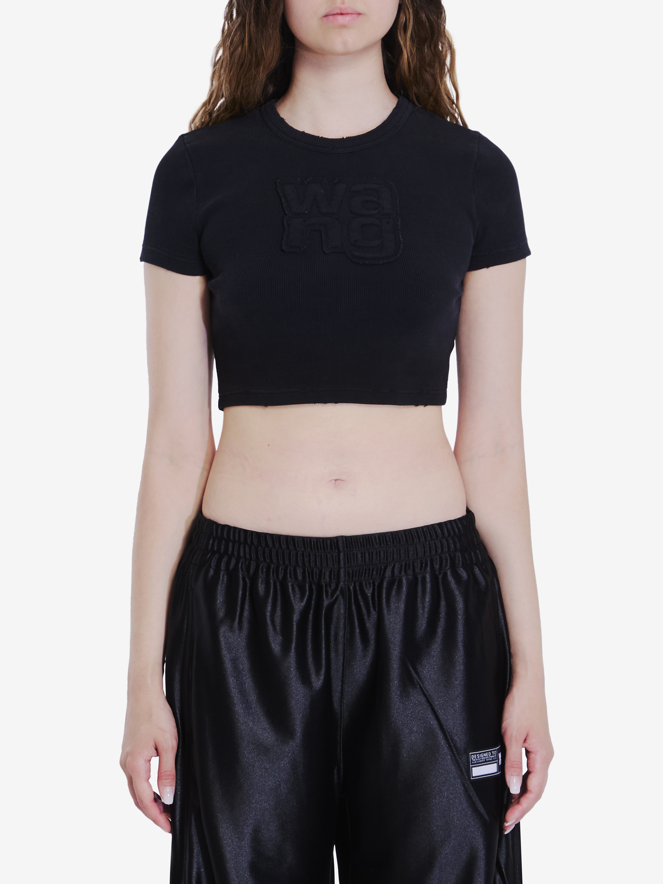 Shop Alexander Wang Bbay Tee With Logo In Black