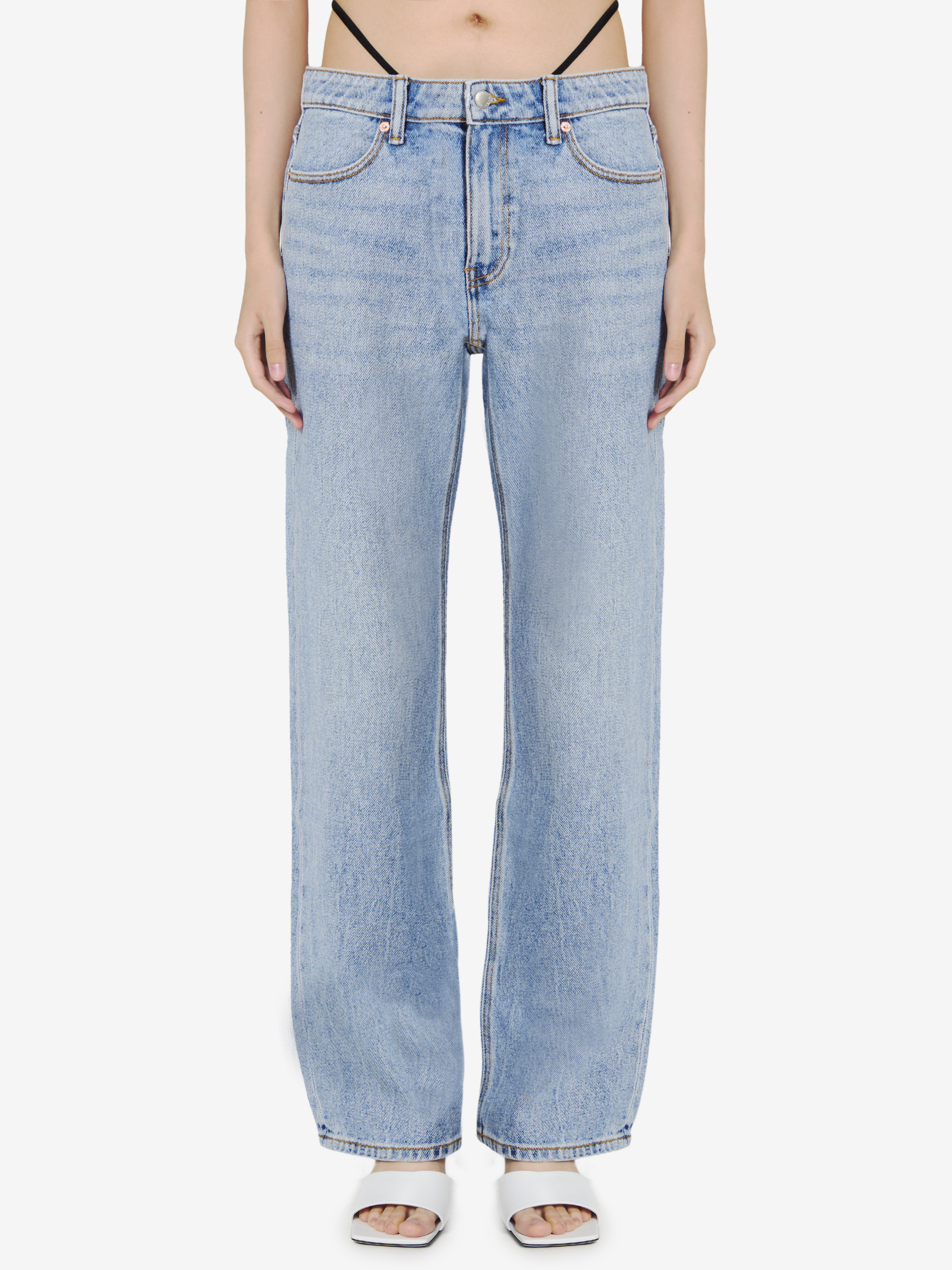 Alexander Wang Jeans With Prestyled Thong In Blue