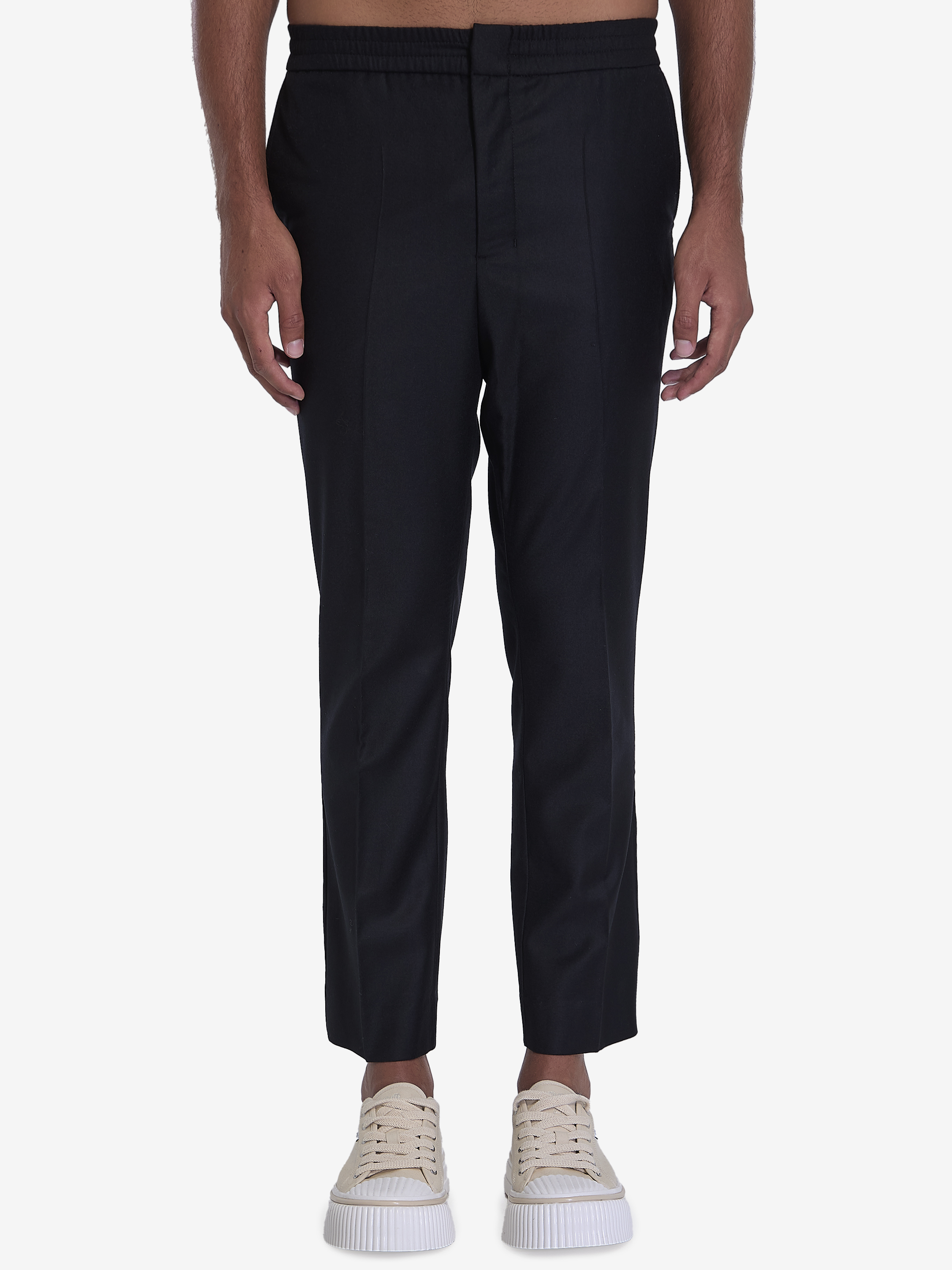 TONELLO - Black wool trousers | Leam Roma - Luxury Shopping Online