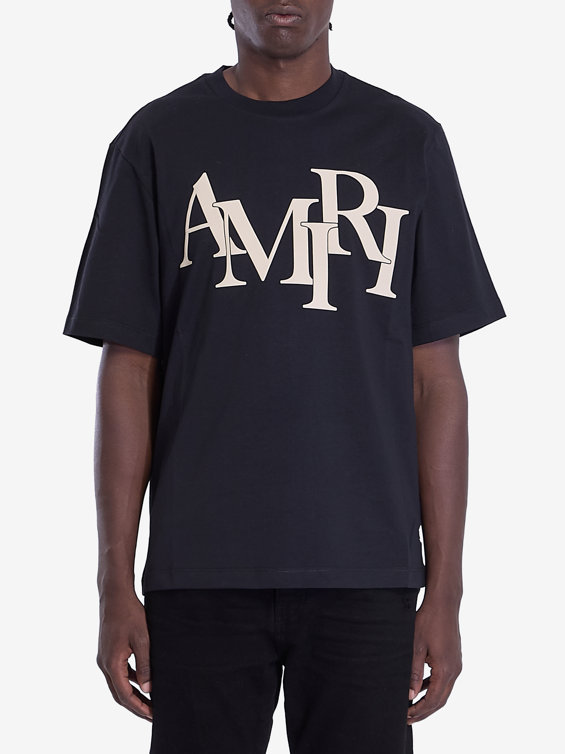 Shop Amiri Staggered Tshirt In Black