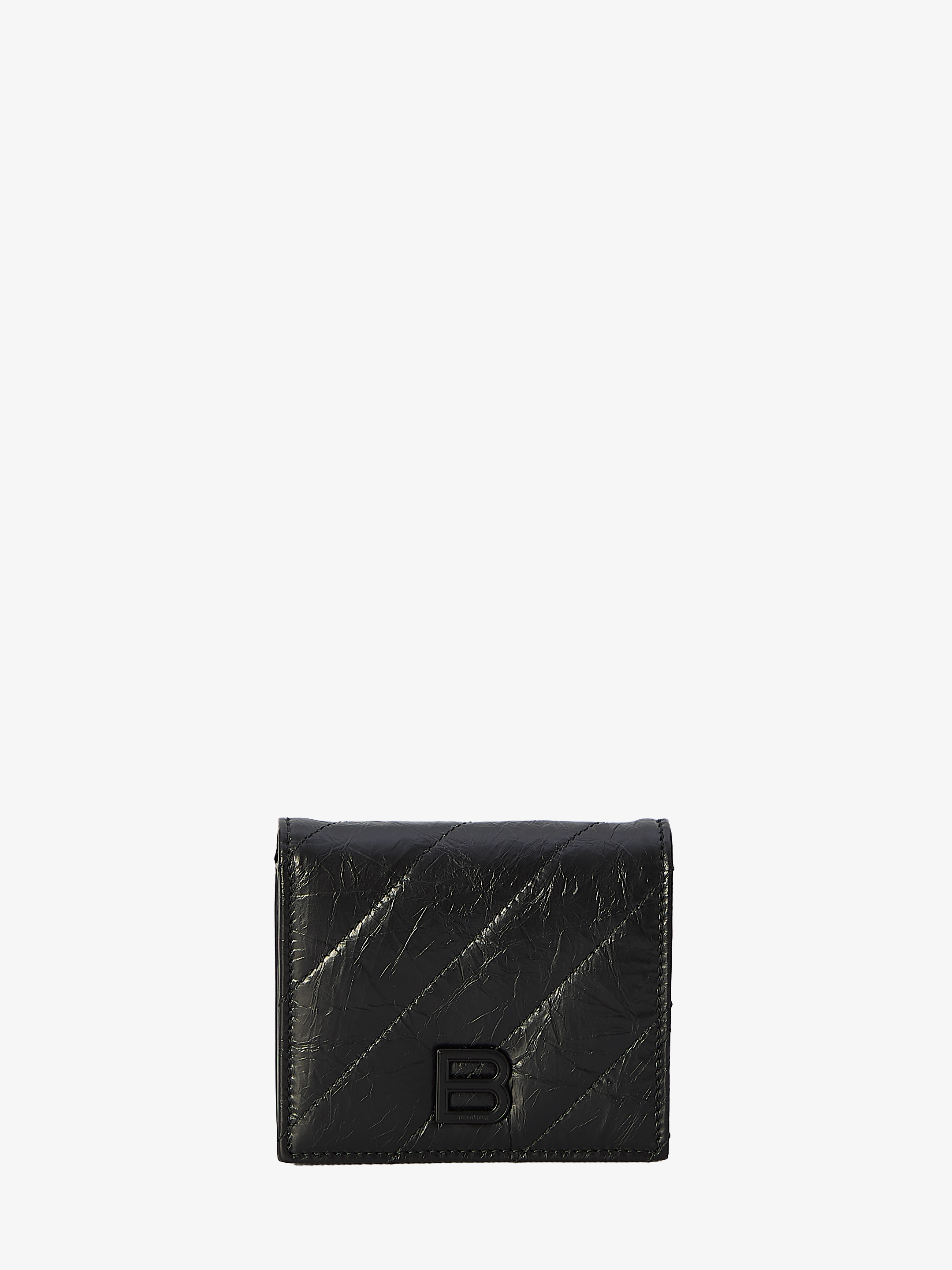 Shop Balenciaga Crush Wallet In Black