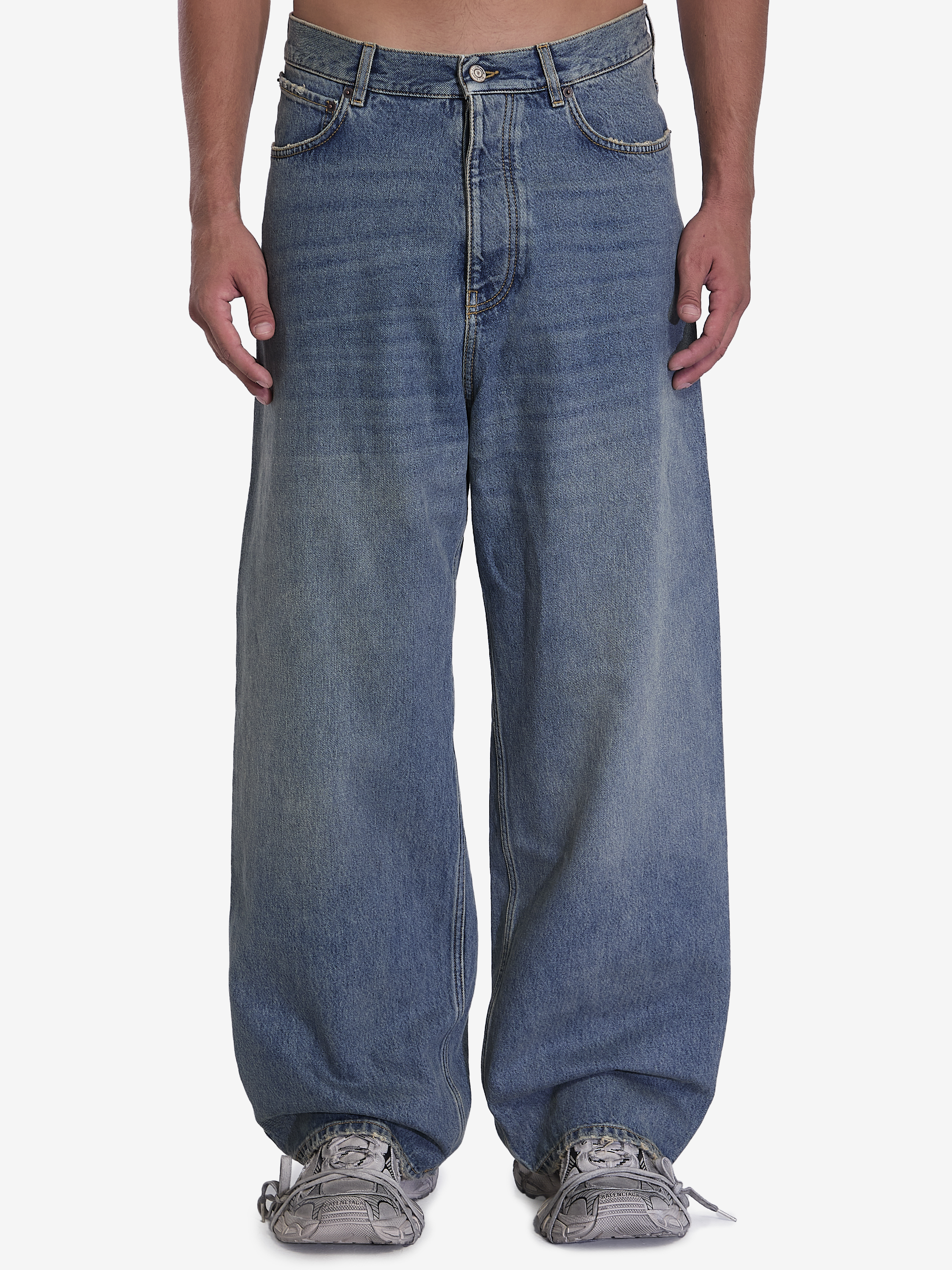 Shop Balenciaga Baggy Jeans In Blue