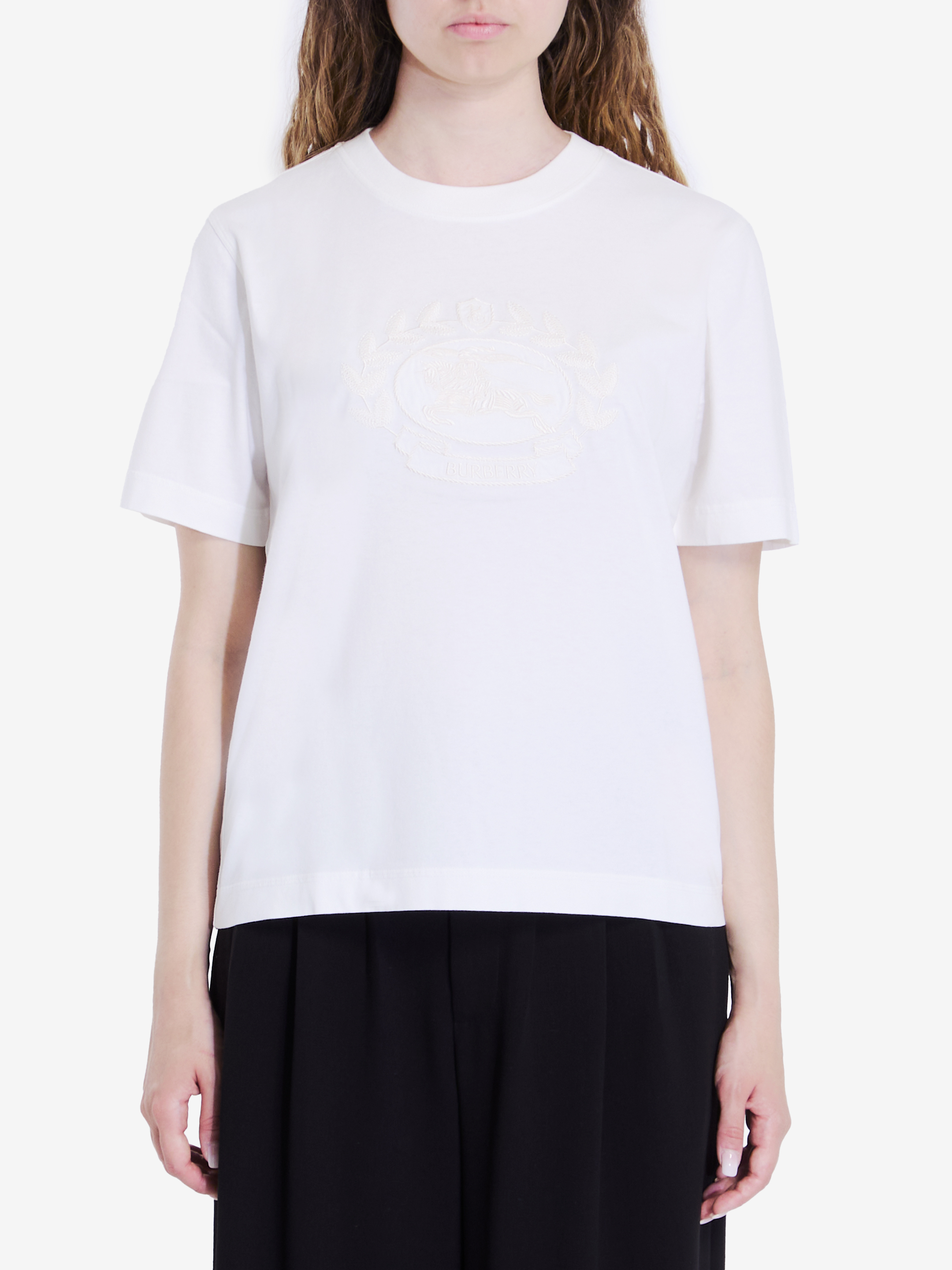 Shop Burberry Tshirt With Ekd In White