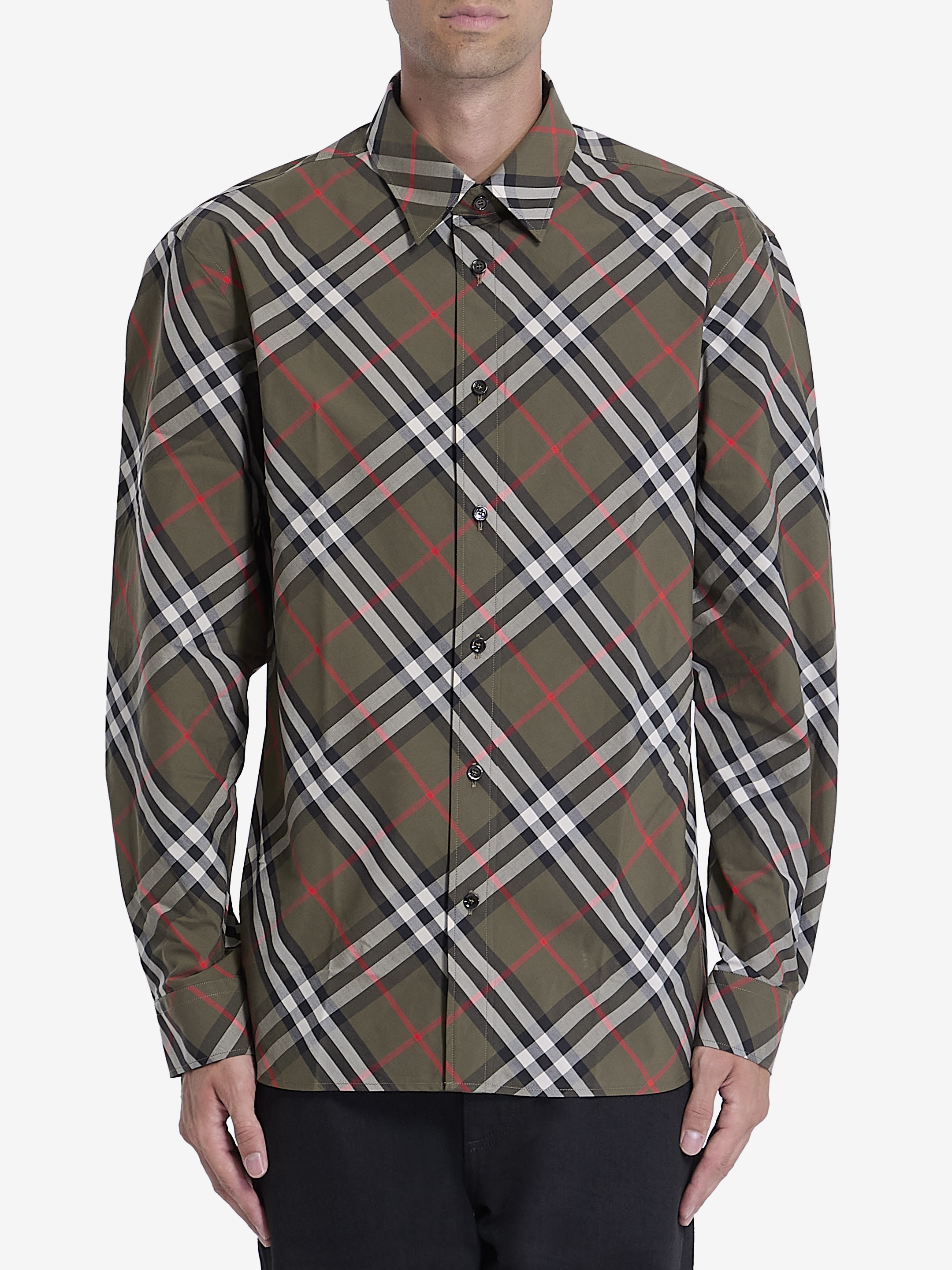 Shop Burberry Check Shirt In Brown