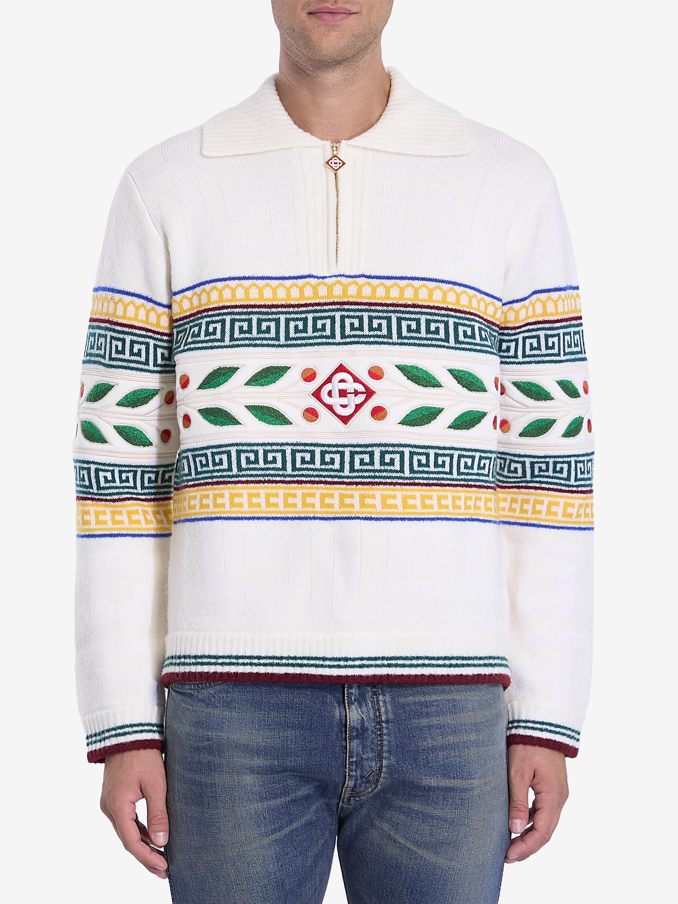 Shop Casablanca Lauriel Olympique Jumper In White