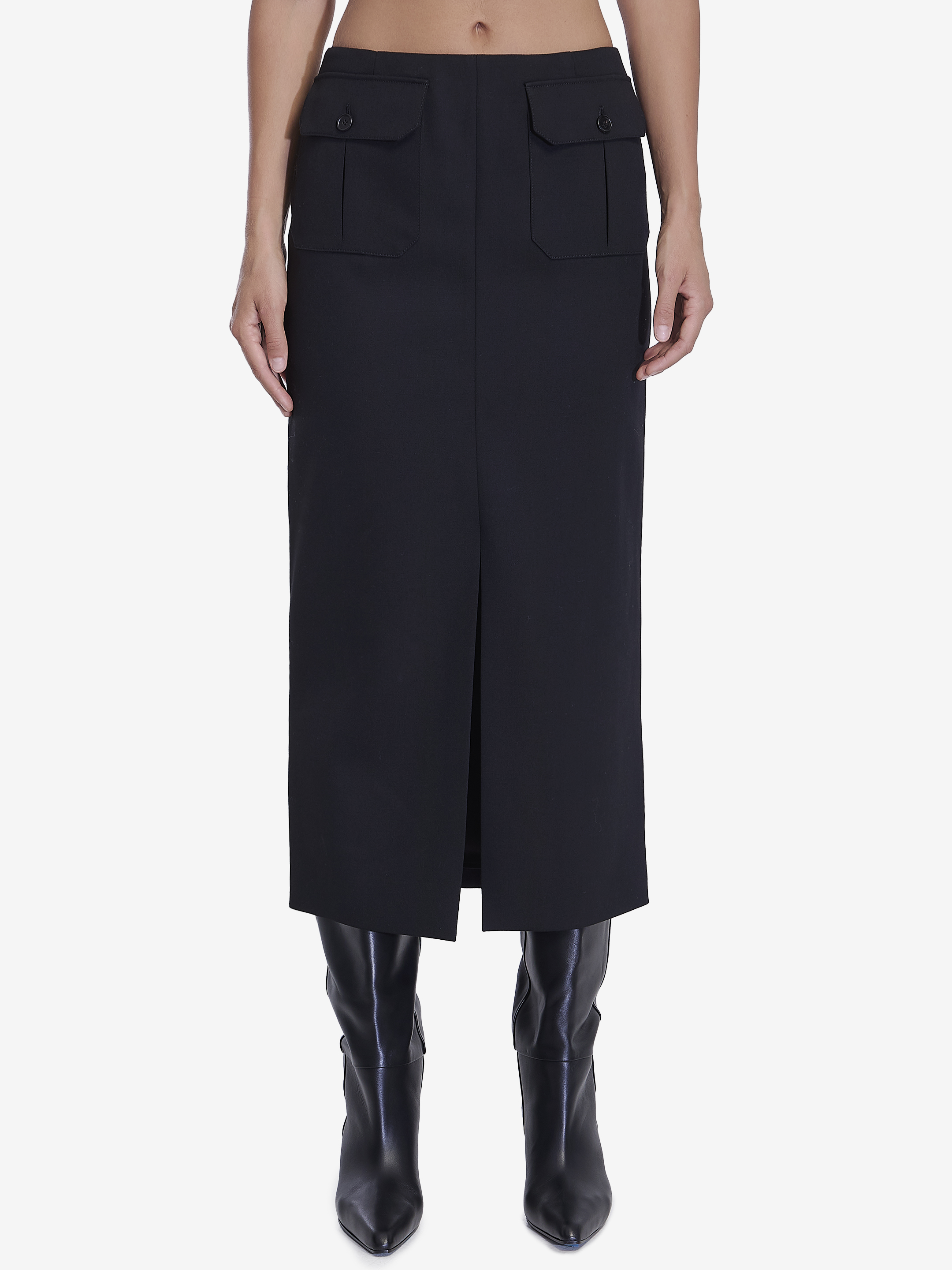 Shop Chloé Midi Skirt In Black