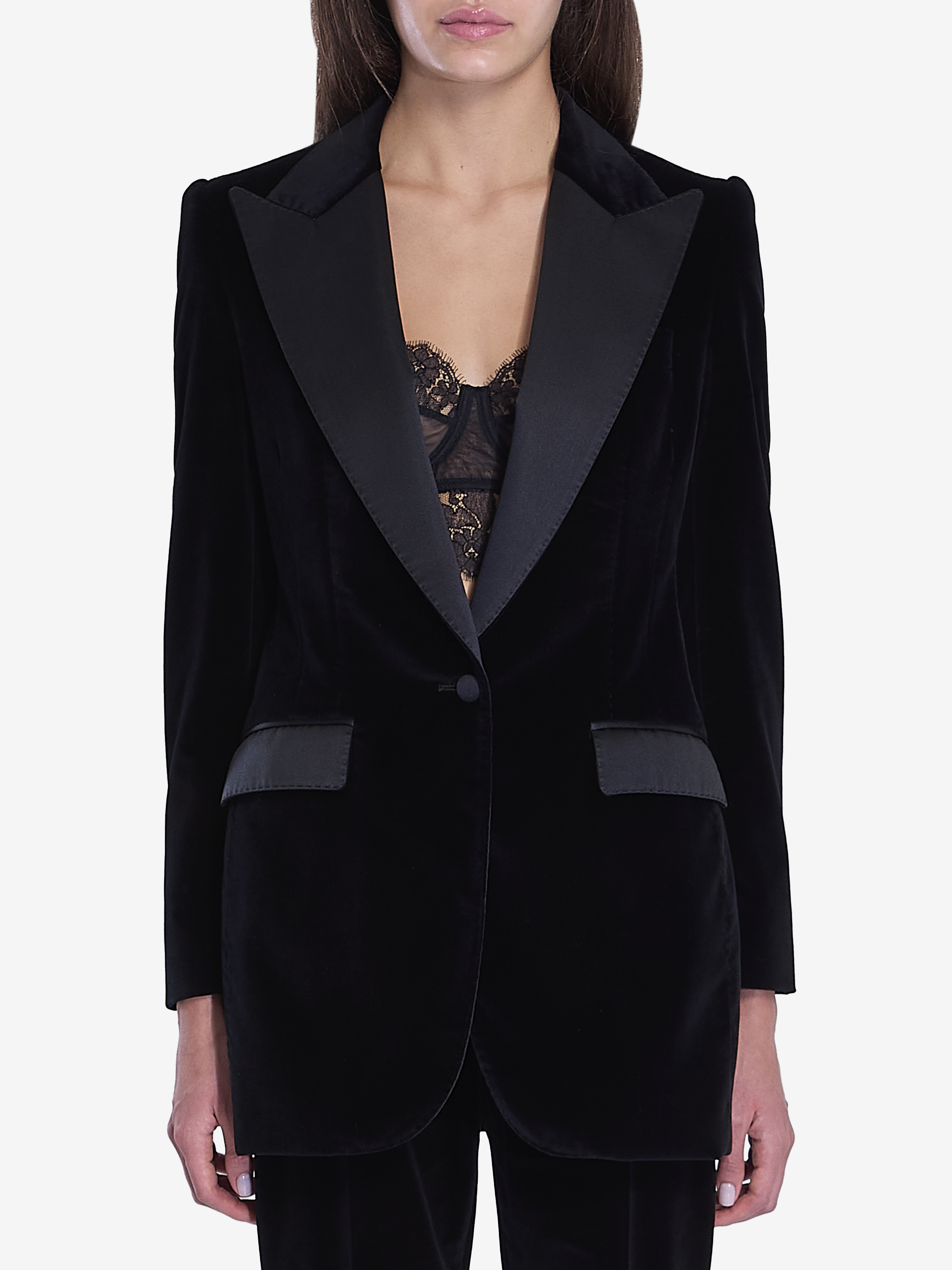 Shop Dolce & Gabbana Velvet Tuxedo Jacket In Black