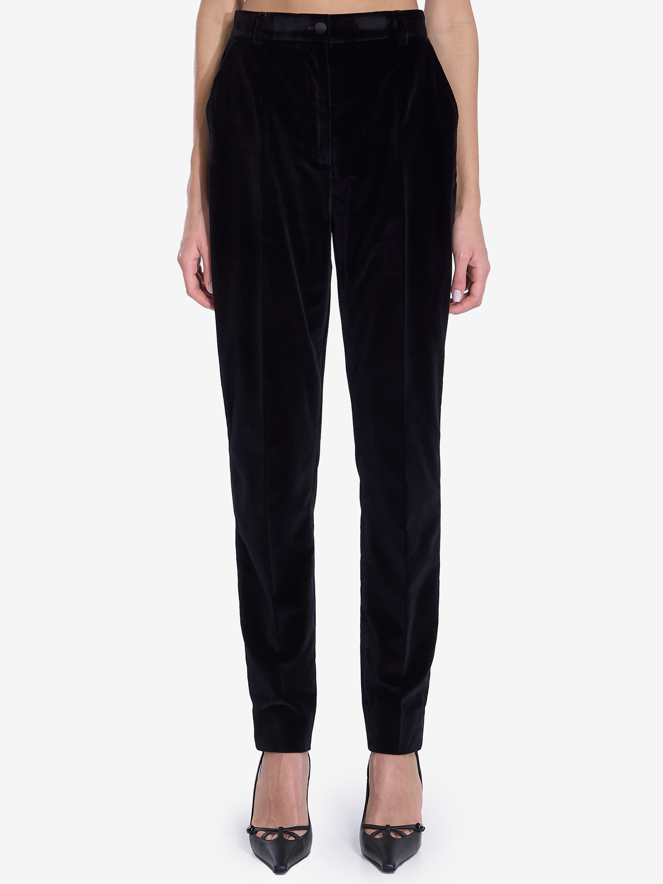 Shop Dolce & Gabbana Velvet Tuxedo Pants In Black