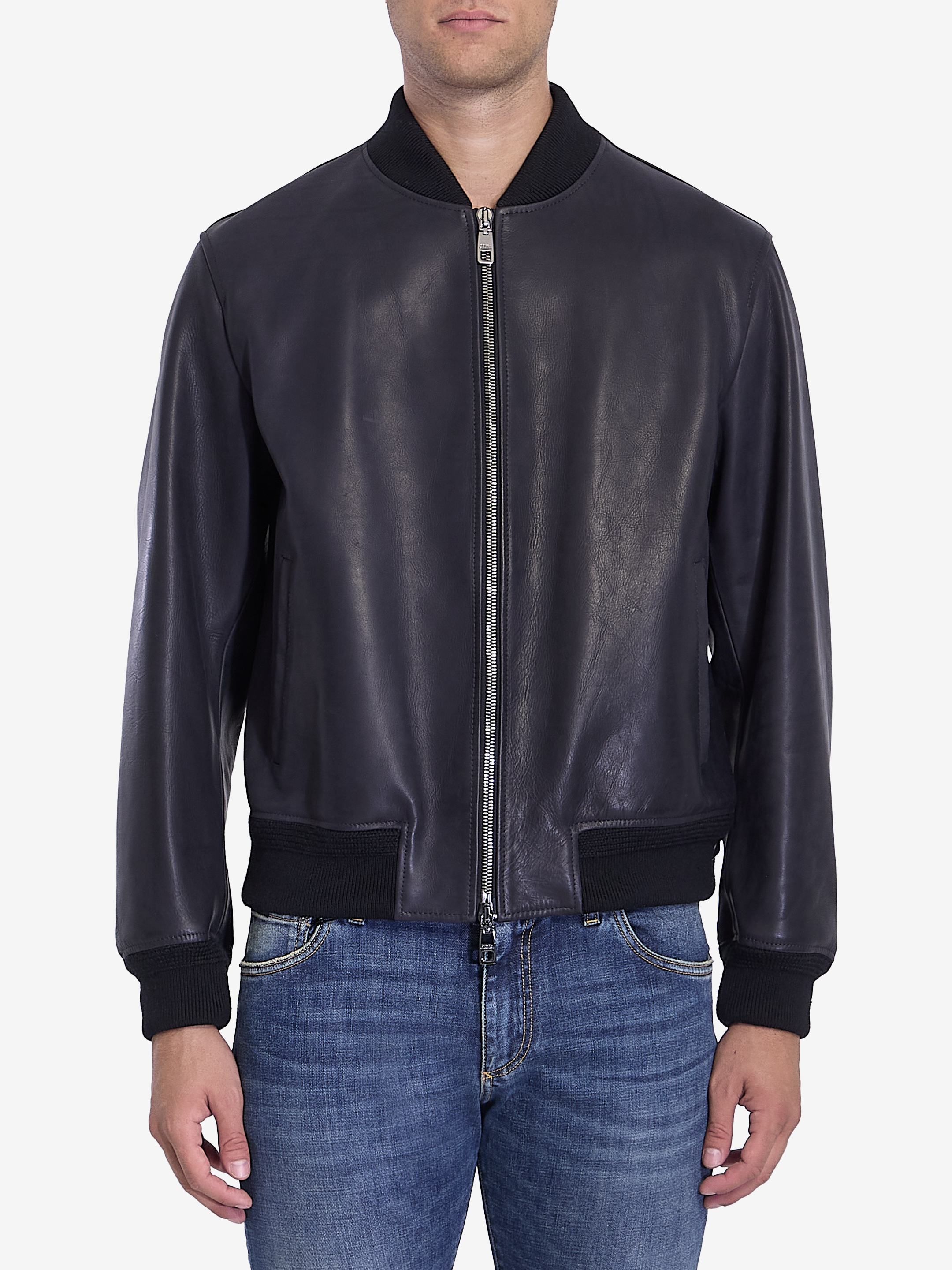 Shop Dolce & Gabbana Leather Jacket In Black