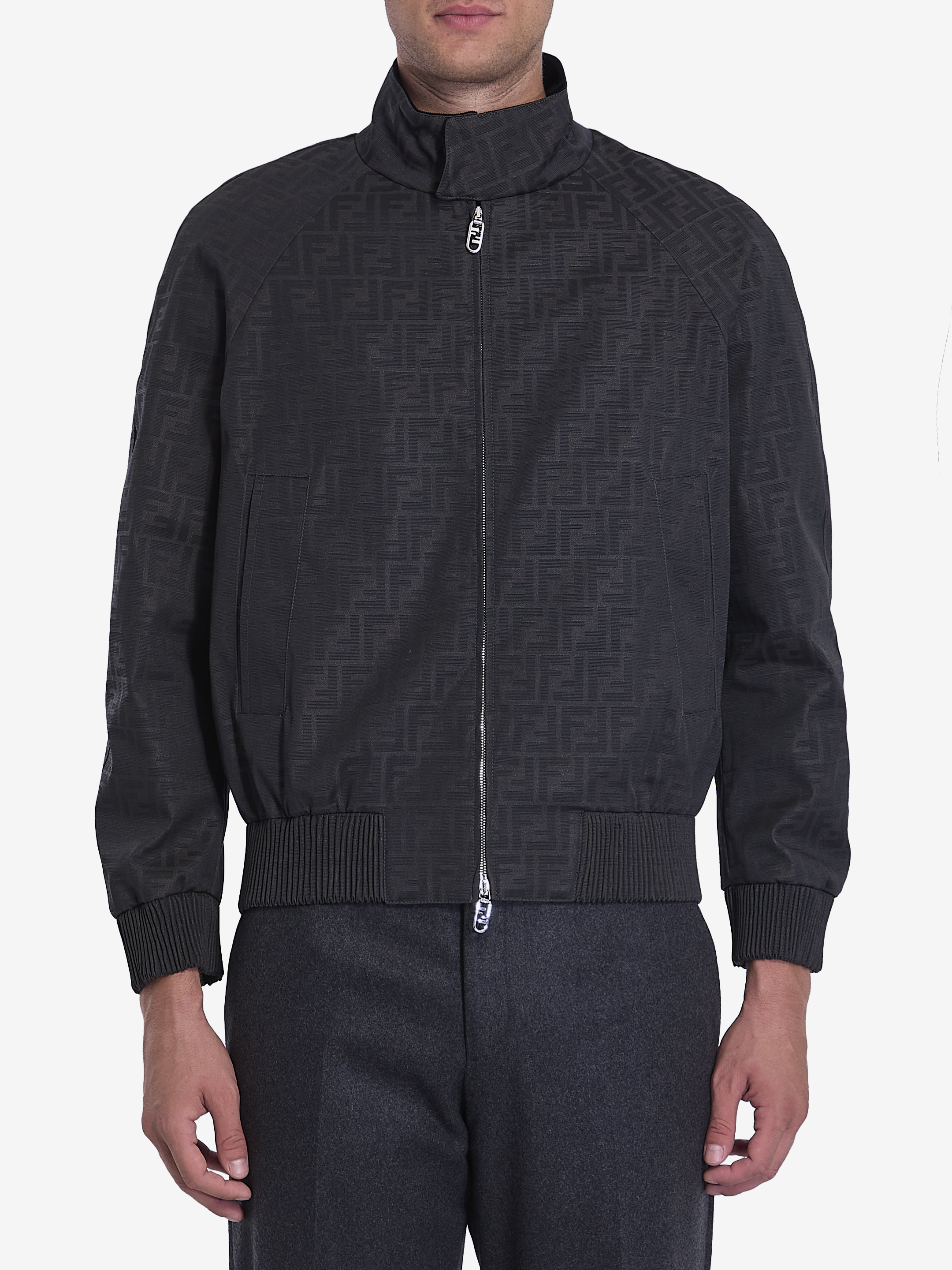 Shop Fendi Coated Canvas Bomber Jacket In Green