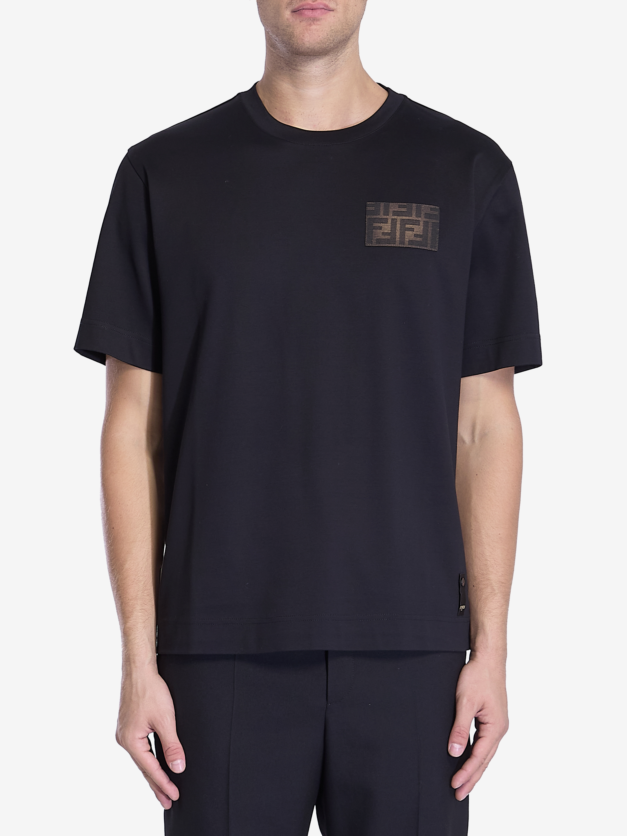 Shop Fendi Jersey Tshirt In Black