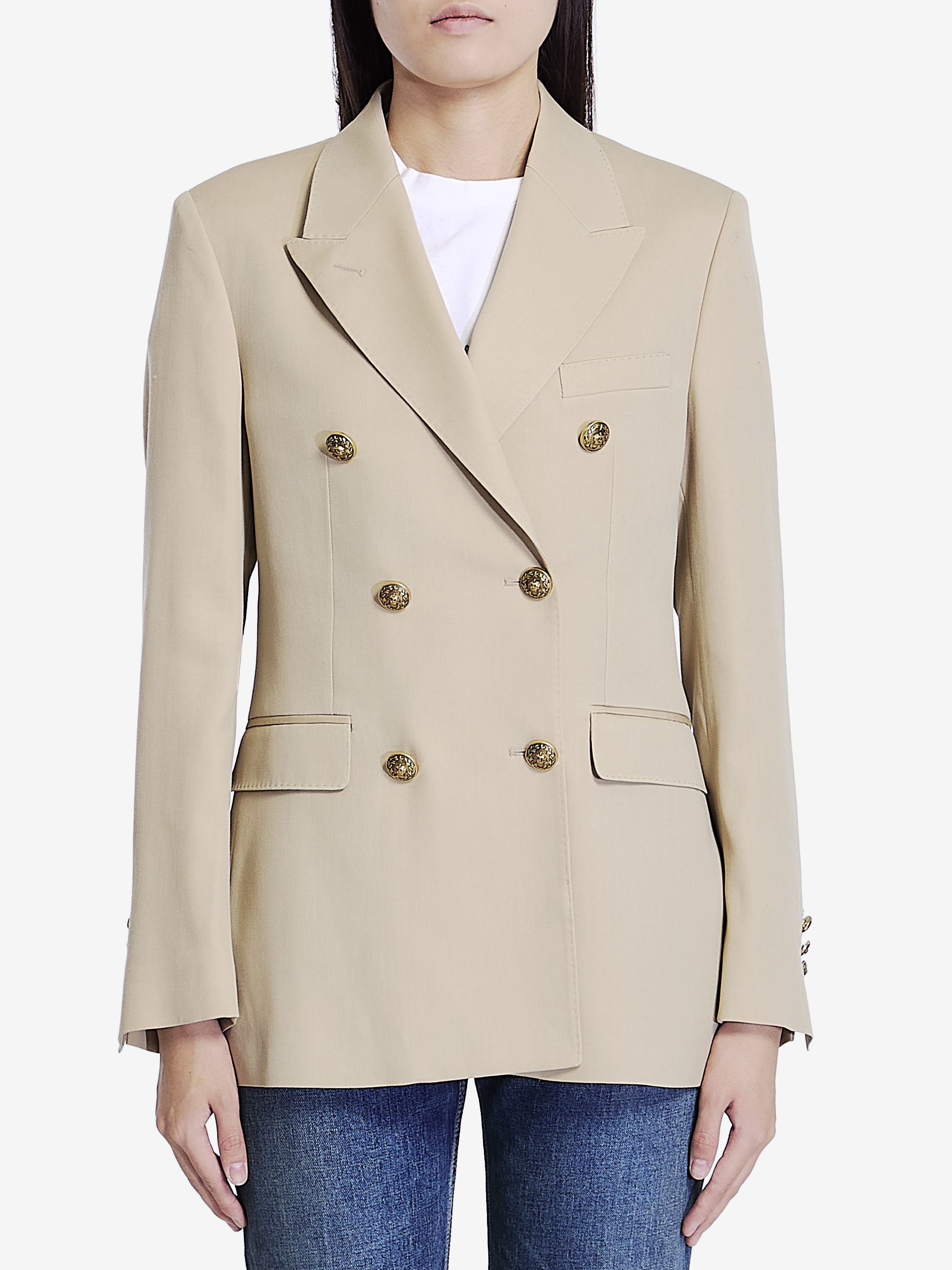 Shop Golden Goose Wool Gabardine Jacket In Beige