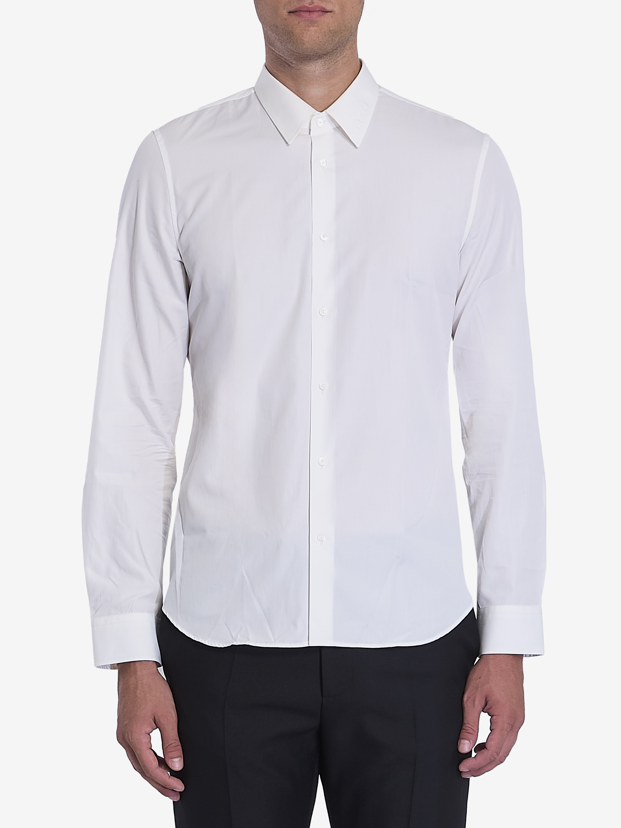 Shop Gucci Camicia In Popeline Di Cotone In White