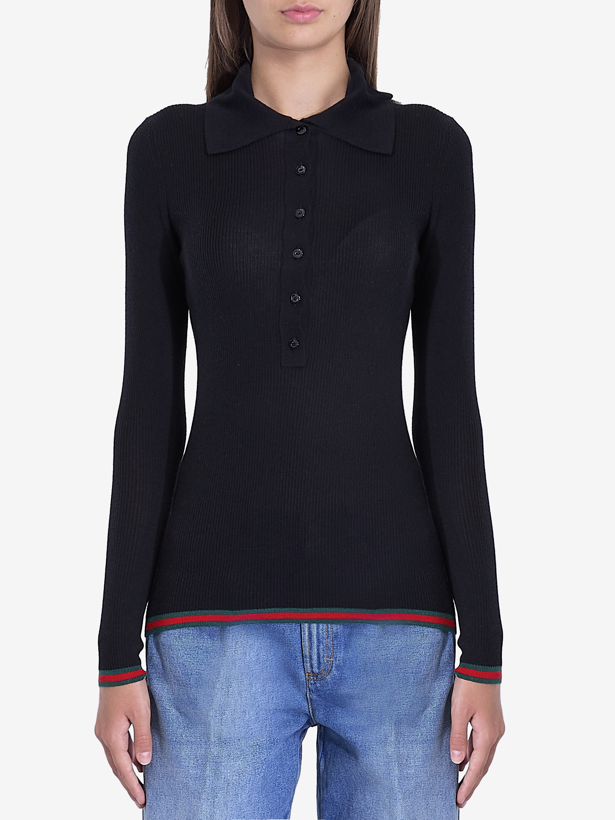 Shop Gucci Maglia In Cashmere E Seta In Black