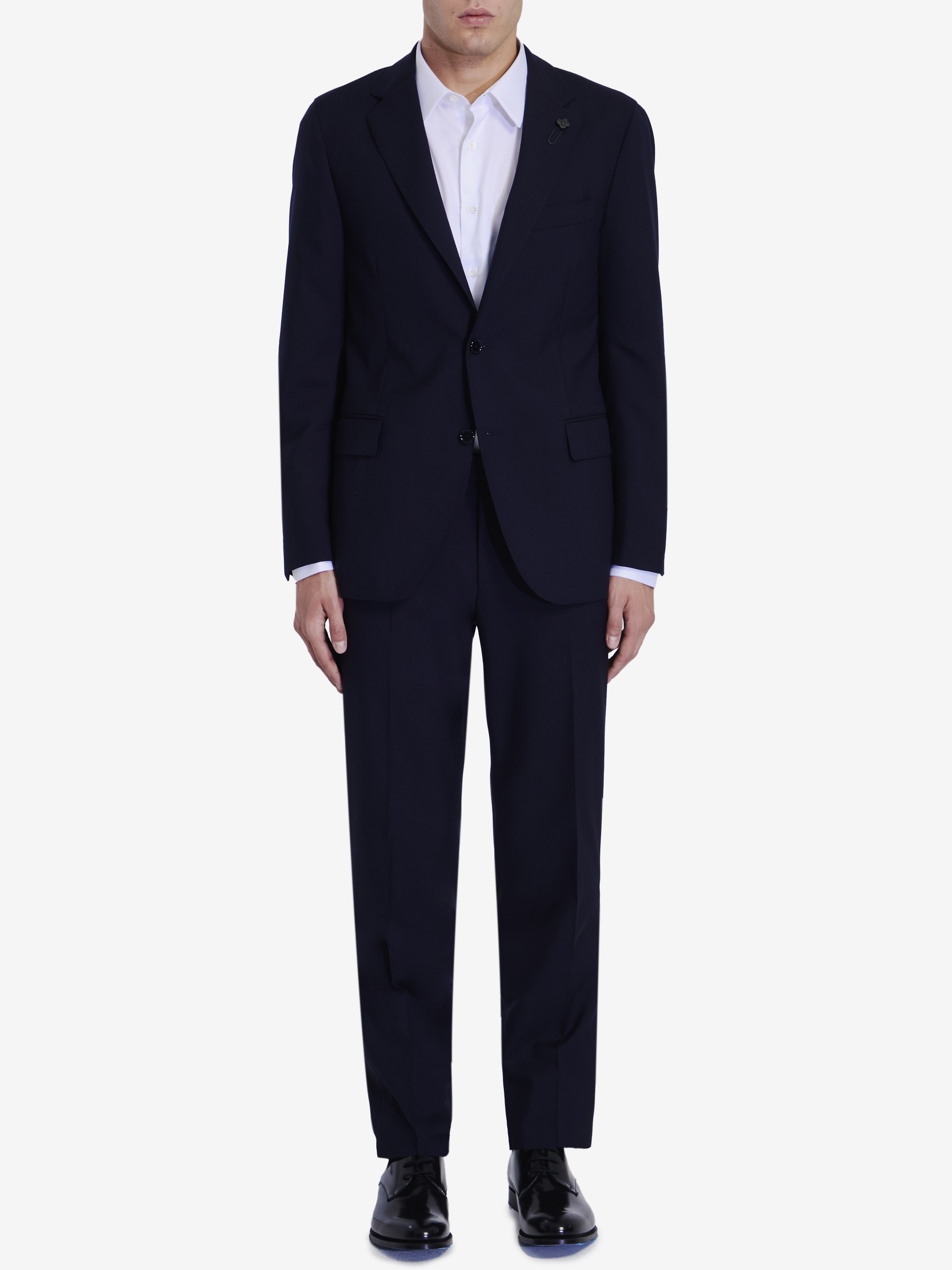 Shop Lardini Twopiece Suit In Virgin Wool In Blue