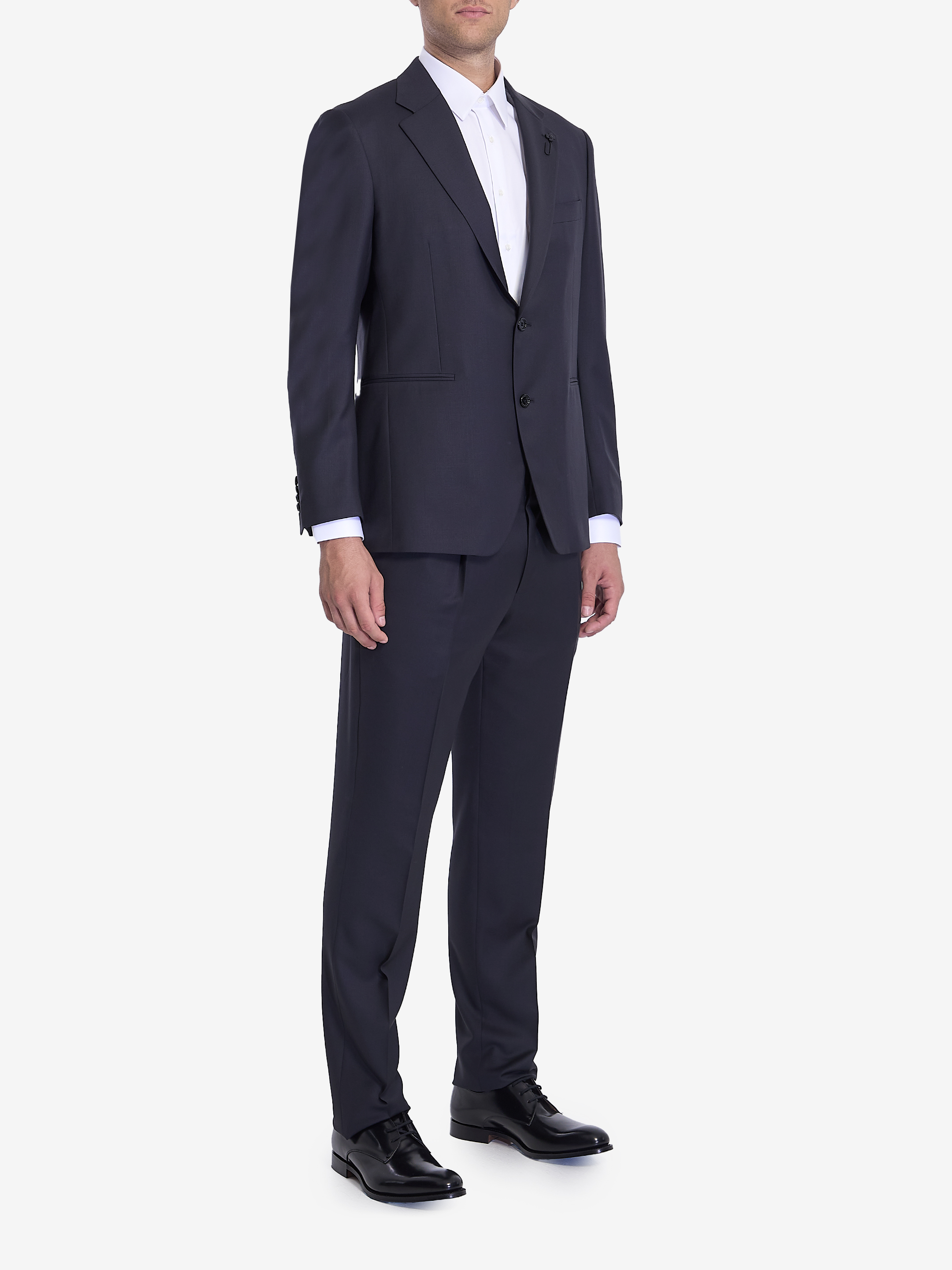 Shop Lardini Twopiece Suit In Pure Wool In Blue