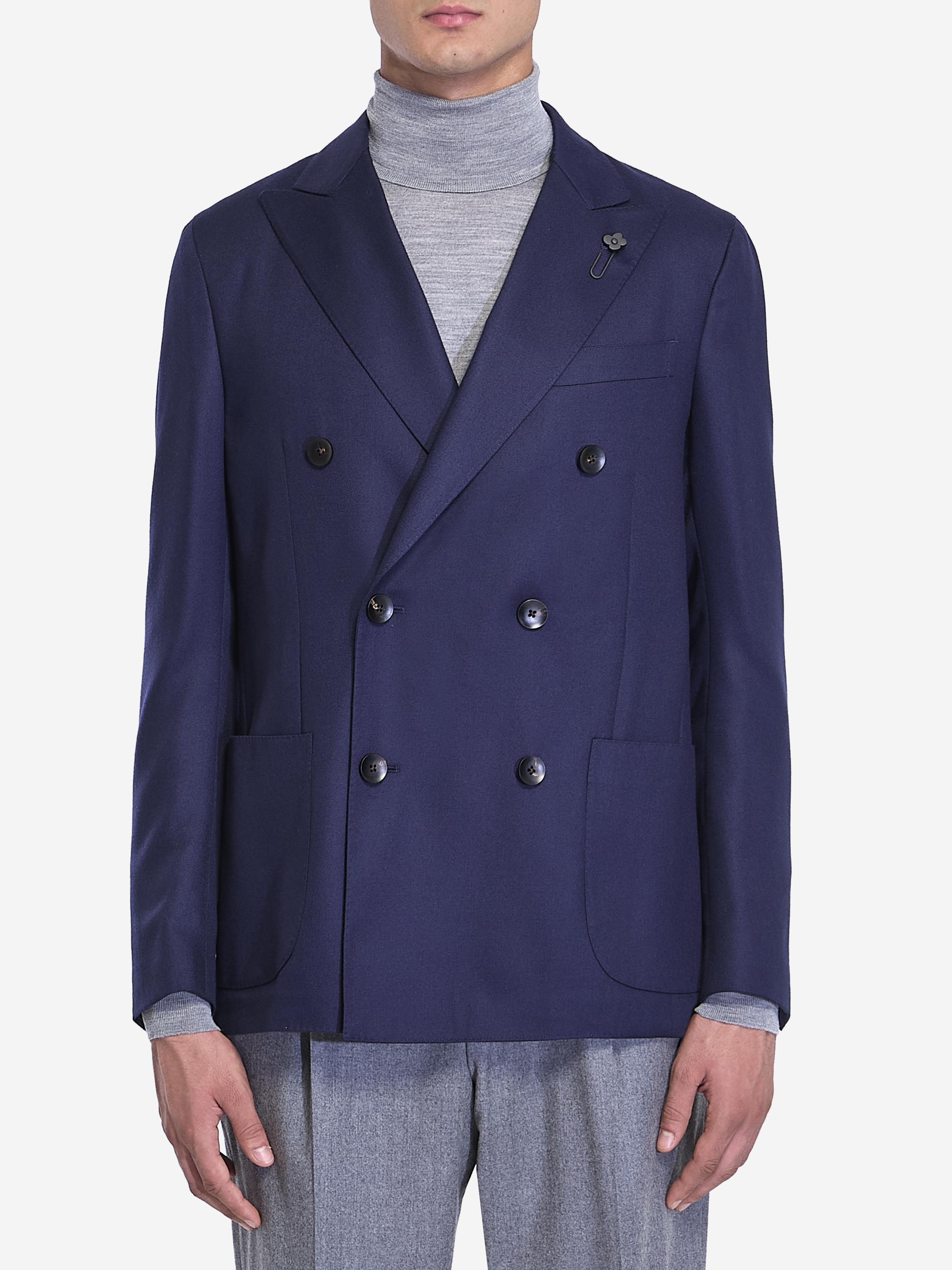 Shop Lardini Cashmere Blend Jacket In Blue