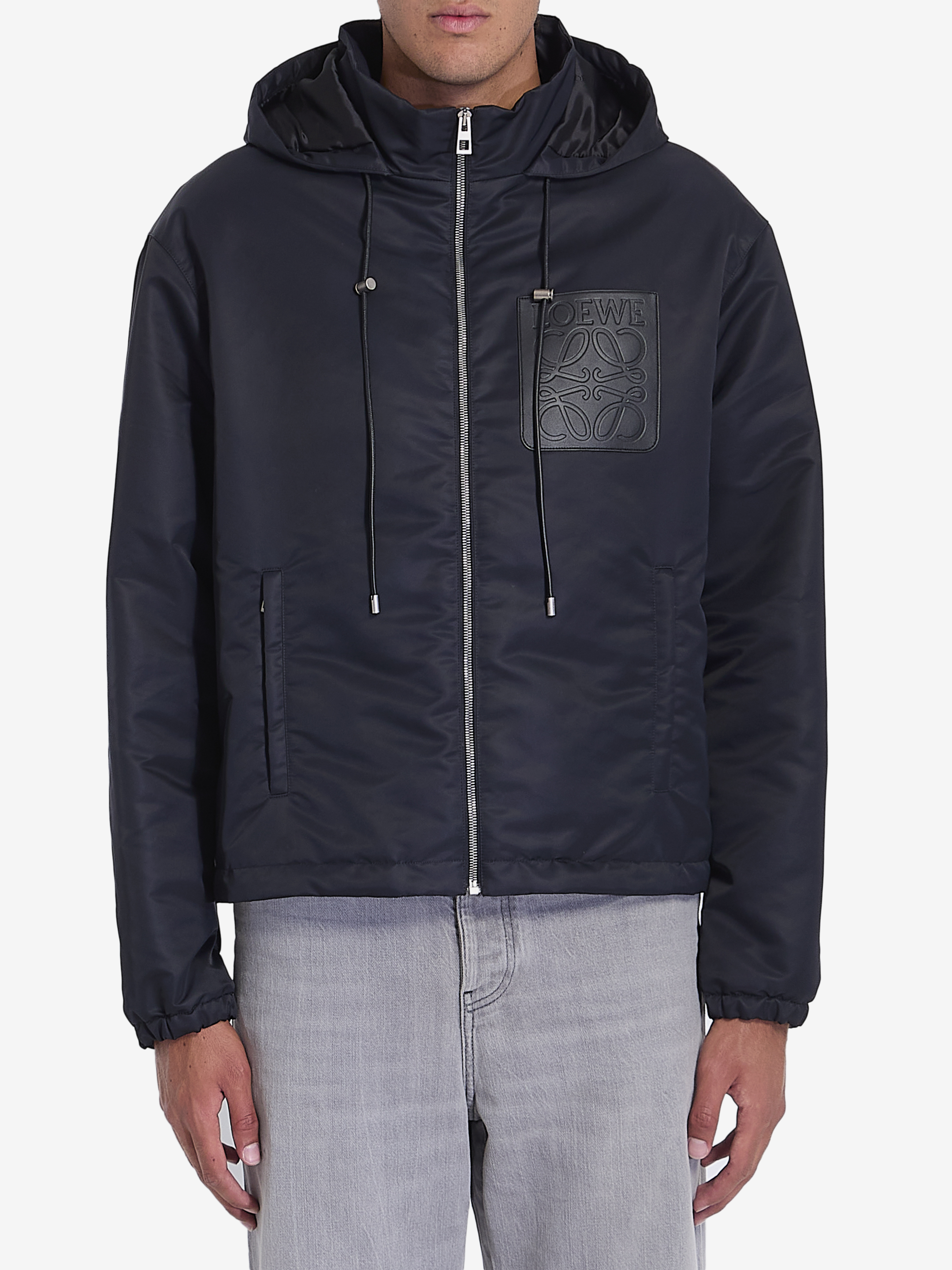 Shop Loewe Nylon Padded Jacket In Black