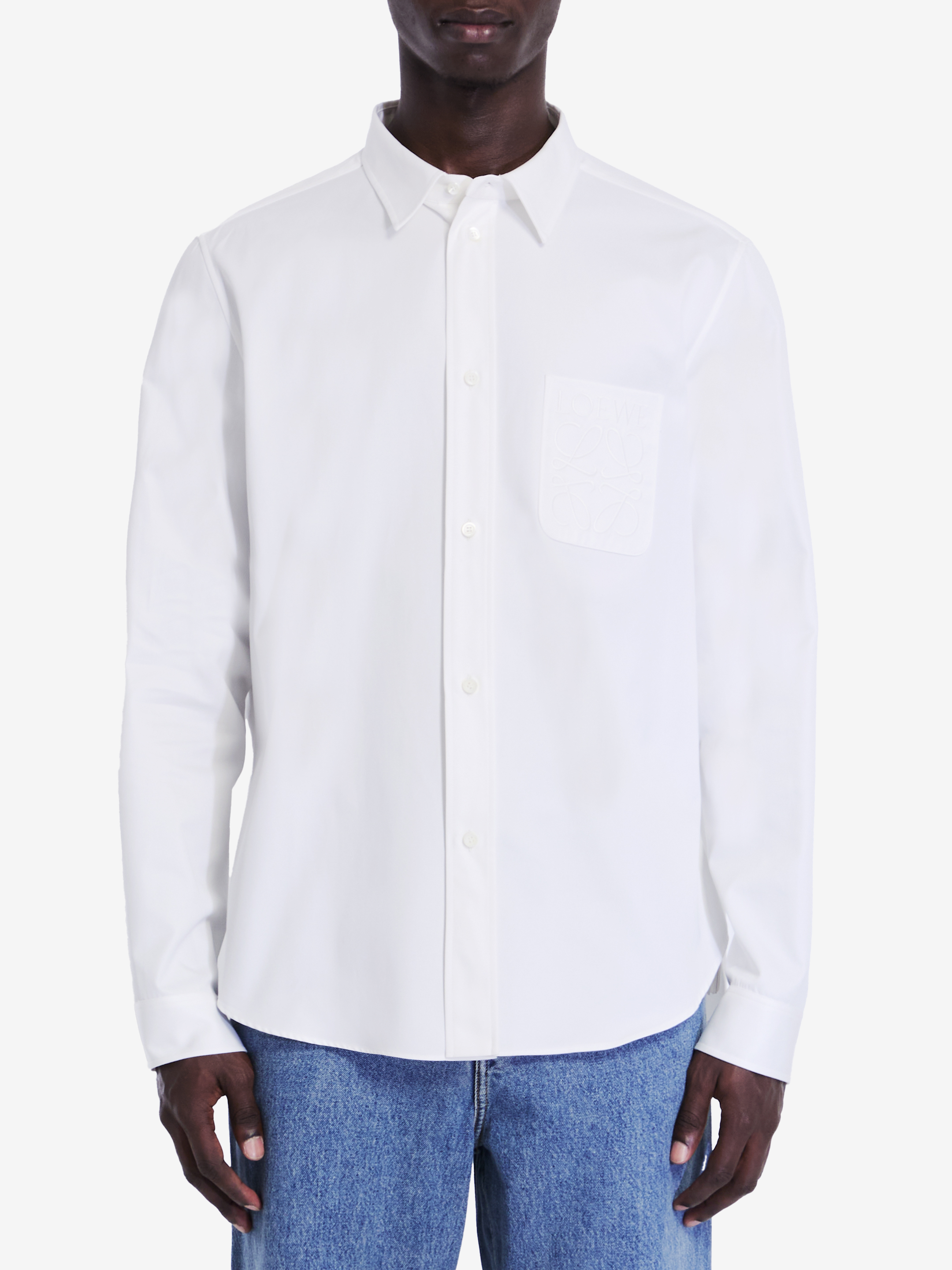 Shop Loewe Cotton Shirt In White