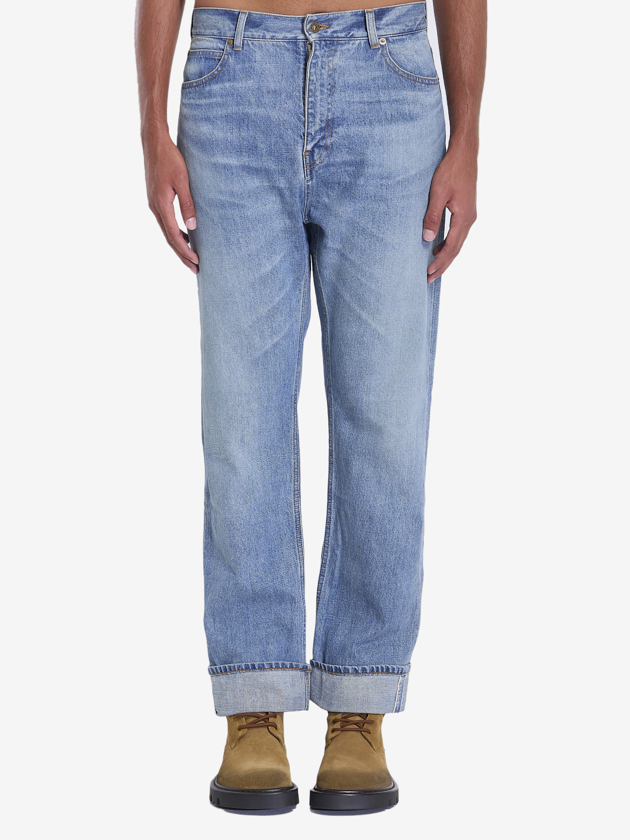 Shop Loewe Straightleg Jeans In Denim In Blue