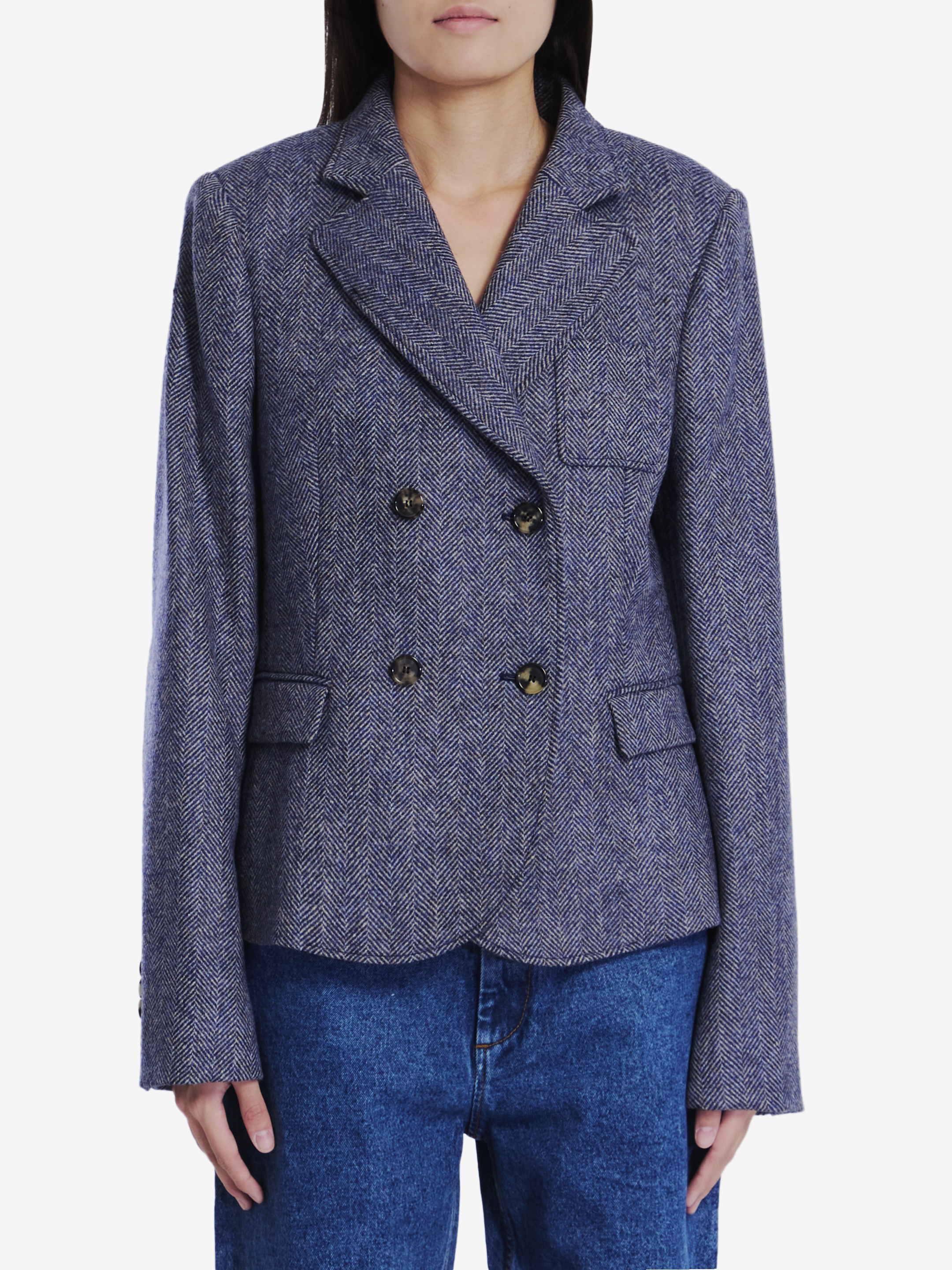 Shop Loewe Tailored Jacket In Blue