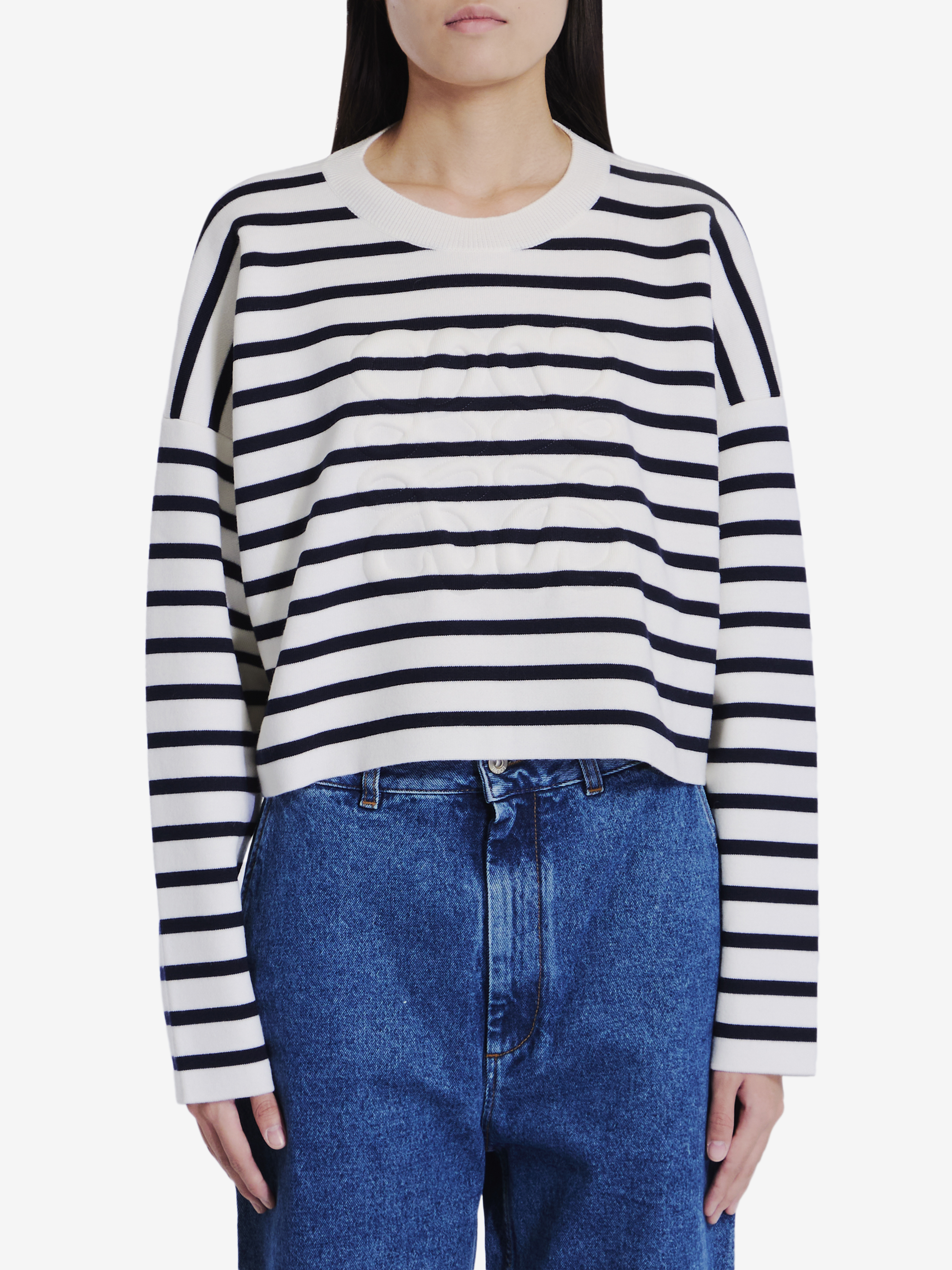 Shop Loewe Anagram Sweater In Blue