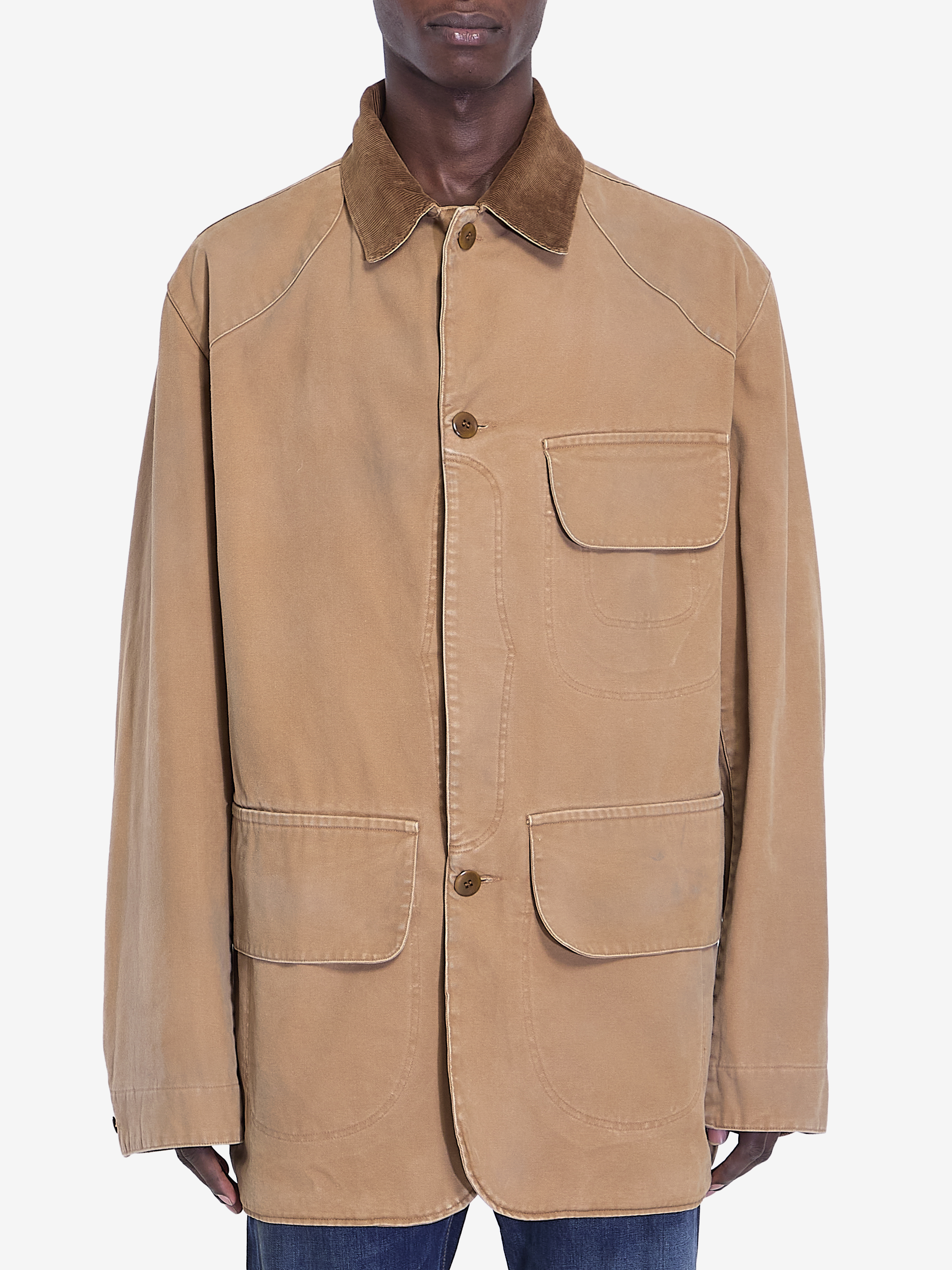 Shop Maison Margiela Waxed Coat In Beige