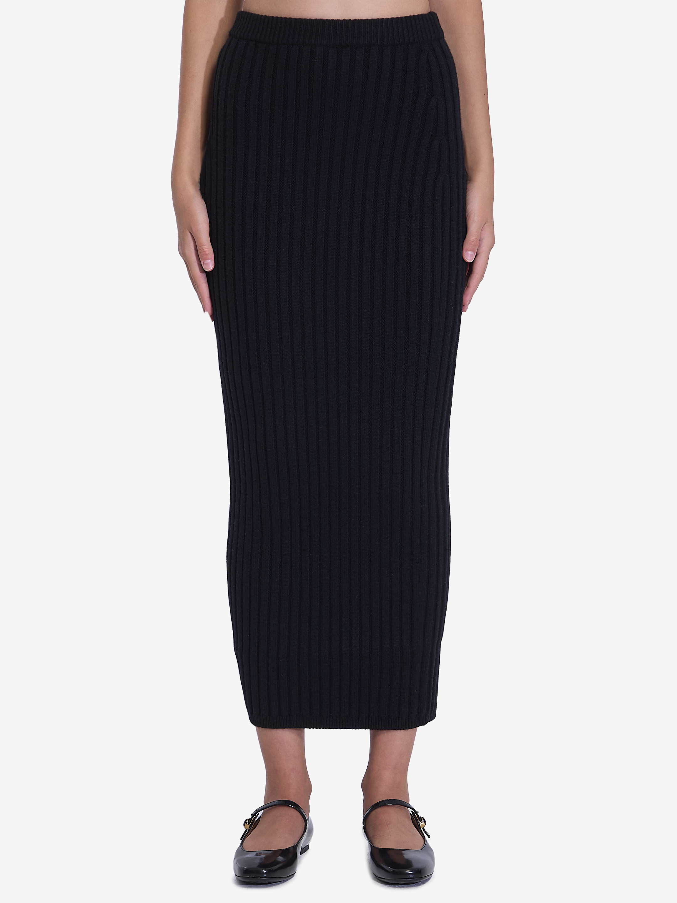 Shop Max Mara Knit Pencil Skirt In Black