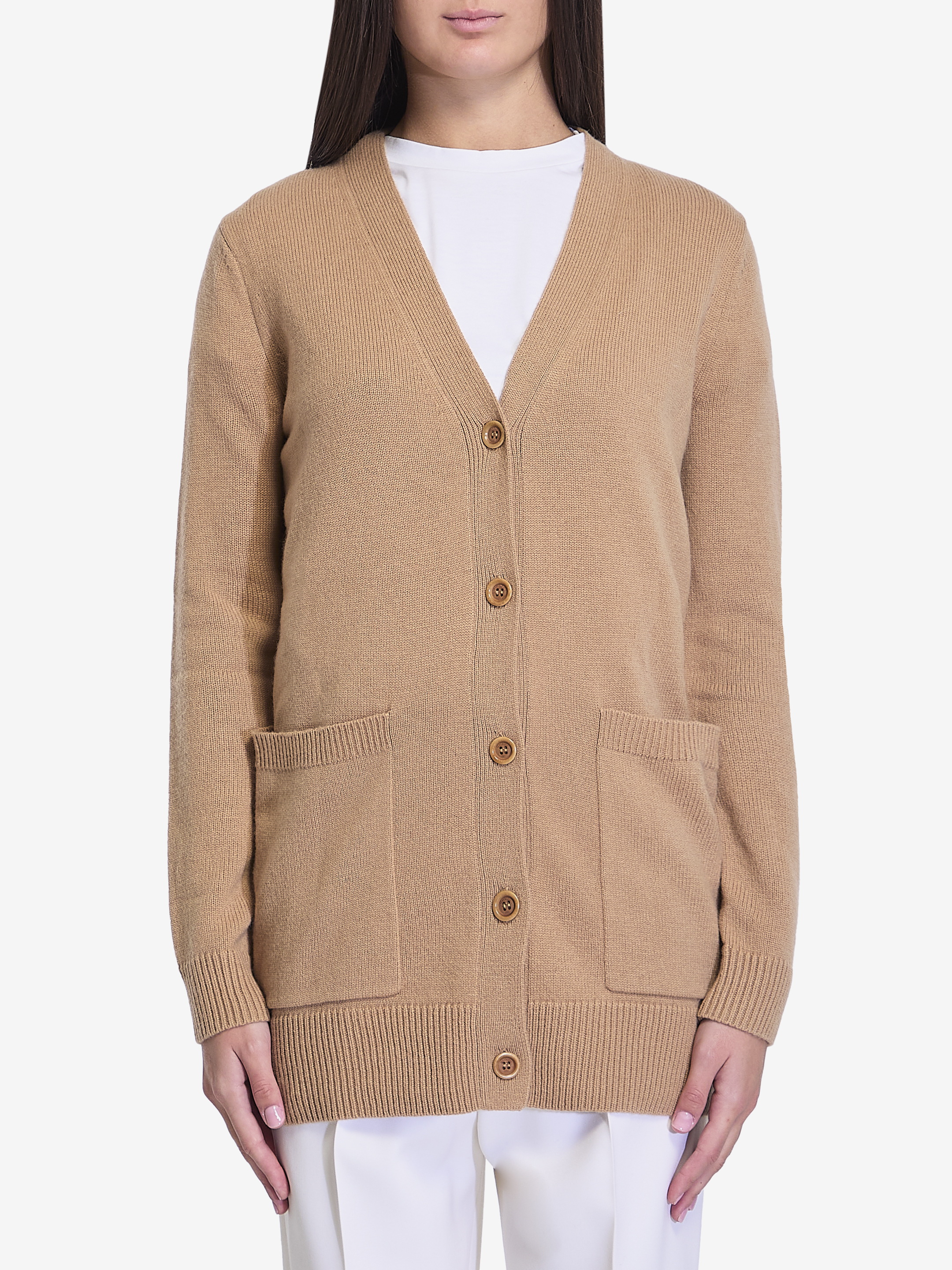 Shop Max Mara Villar Cardigan In Beige