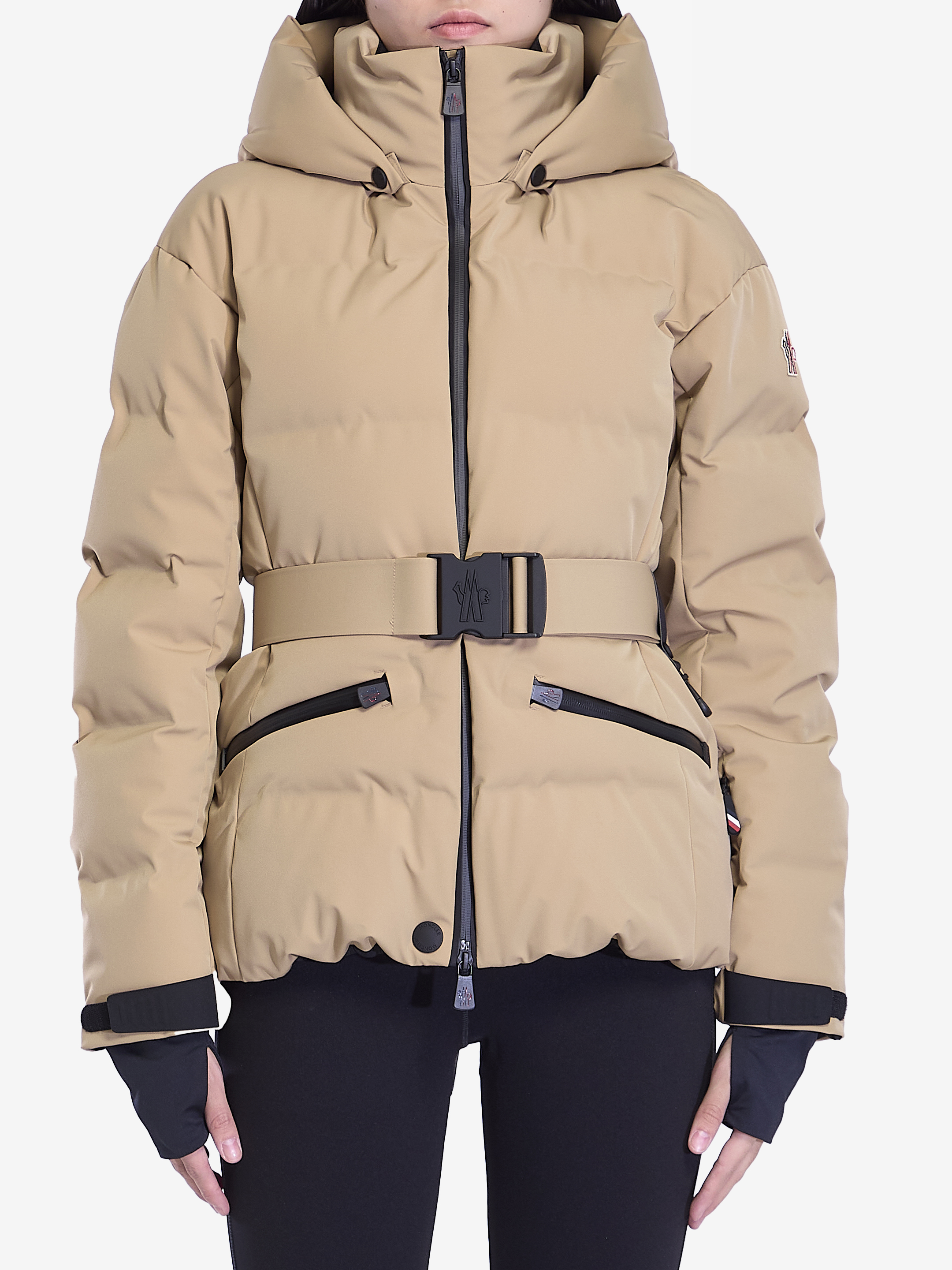 Shop Moncler Tolima Short Down Jacket In Beige