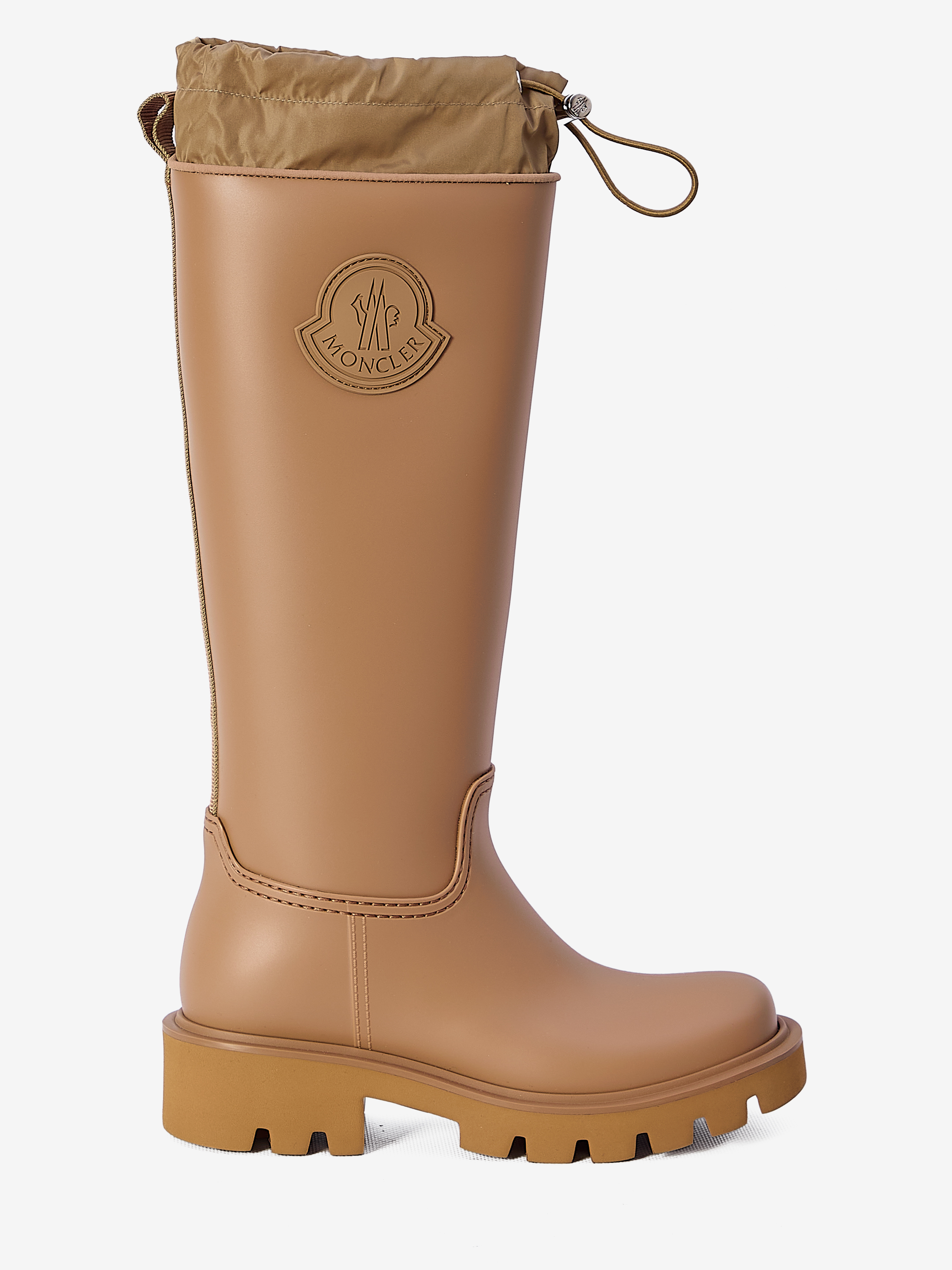 Shop Moncler Kickstream High Rain Boots In Brown