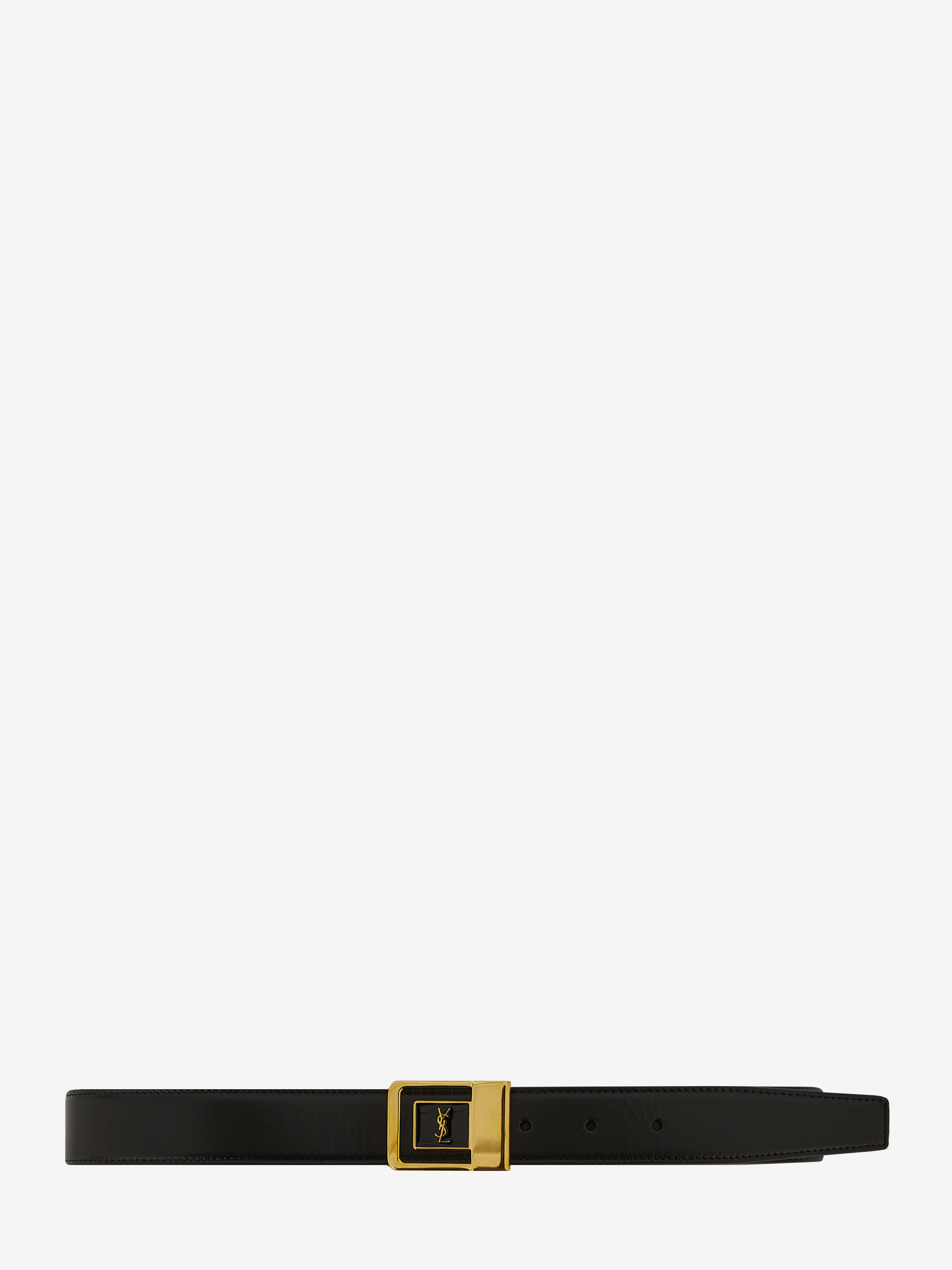 SAINT LAURENT Cassandre buckle leather belt Leam Roma Luxury Shopping Online