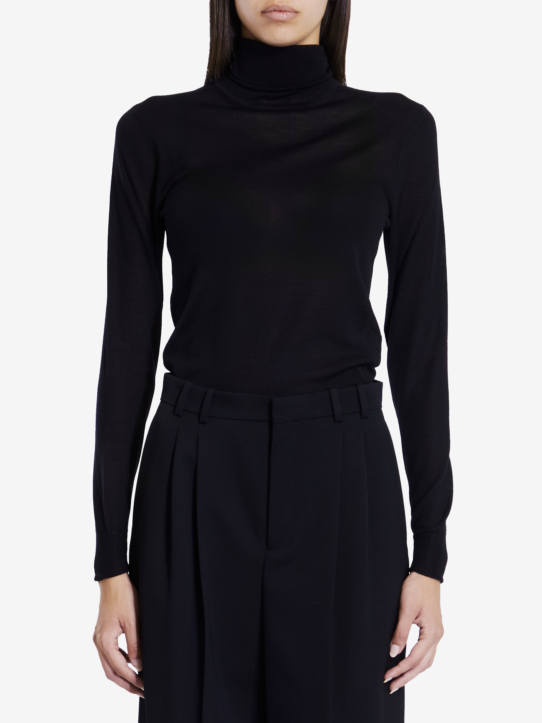 Shop Saint Laurent Wool Turtleneck In Black