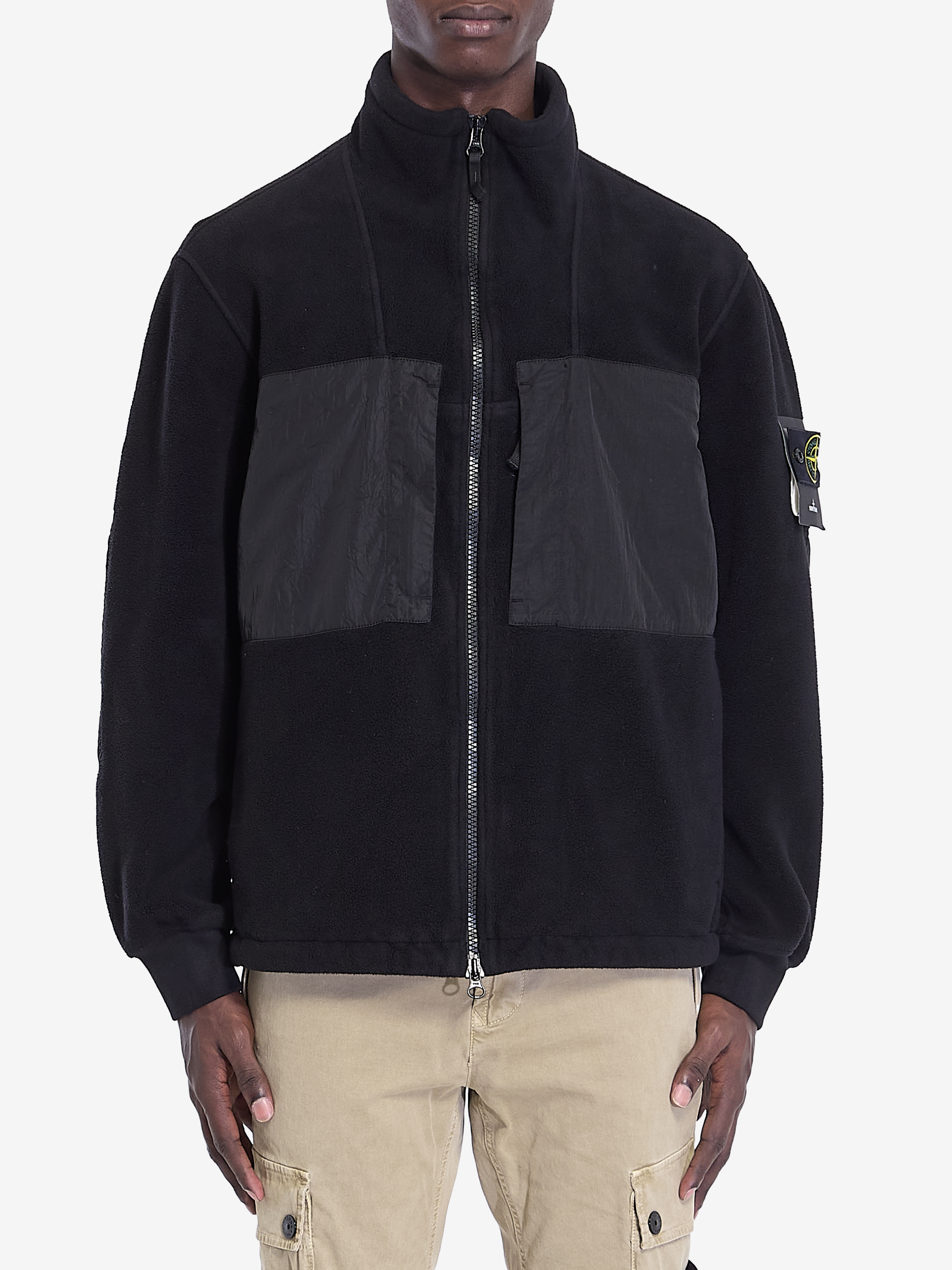 Stone Island Teddyeffect Jacket In Black