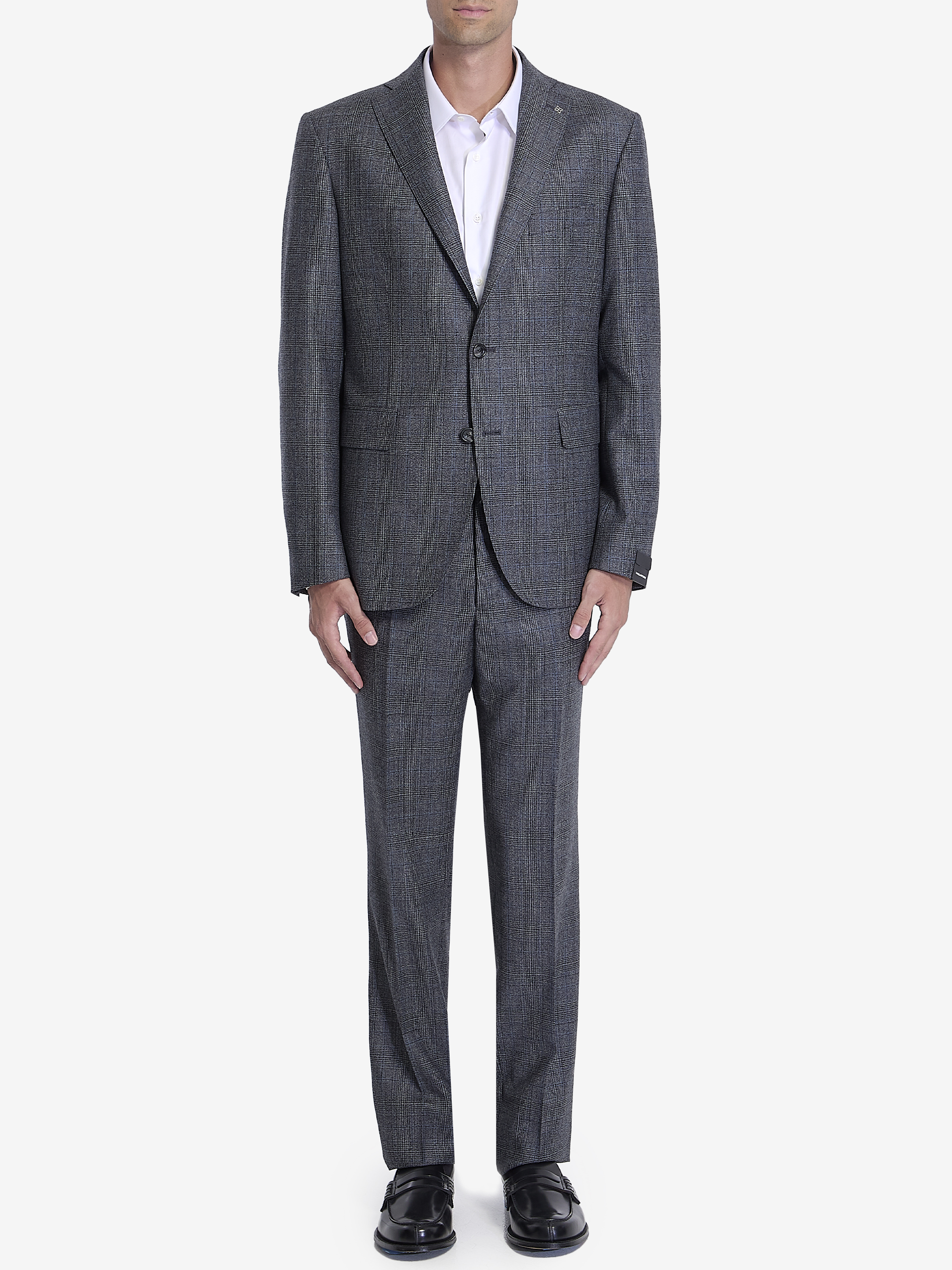 Shop Tagliatore Twopiece Suit In Virgin Wool In Grey