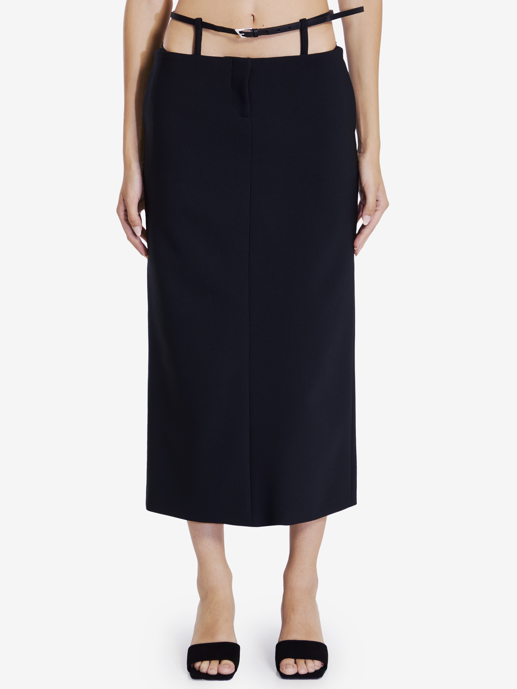 Shop Attico Midi Skirt In Black