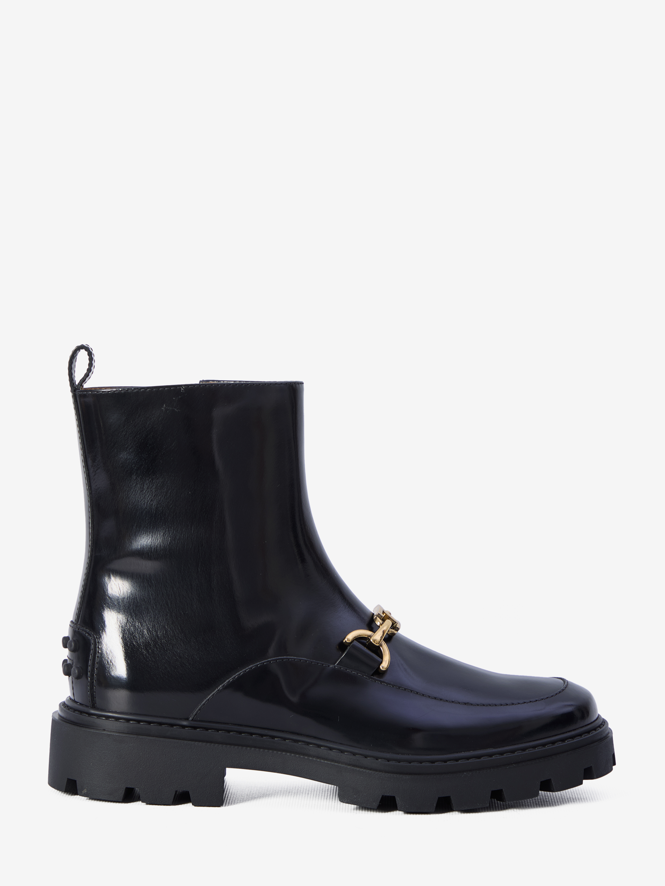 Shop Tod's Leather Ankle Boots In Black