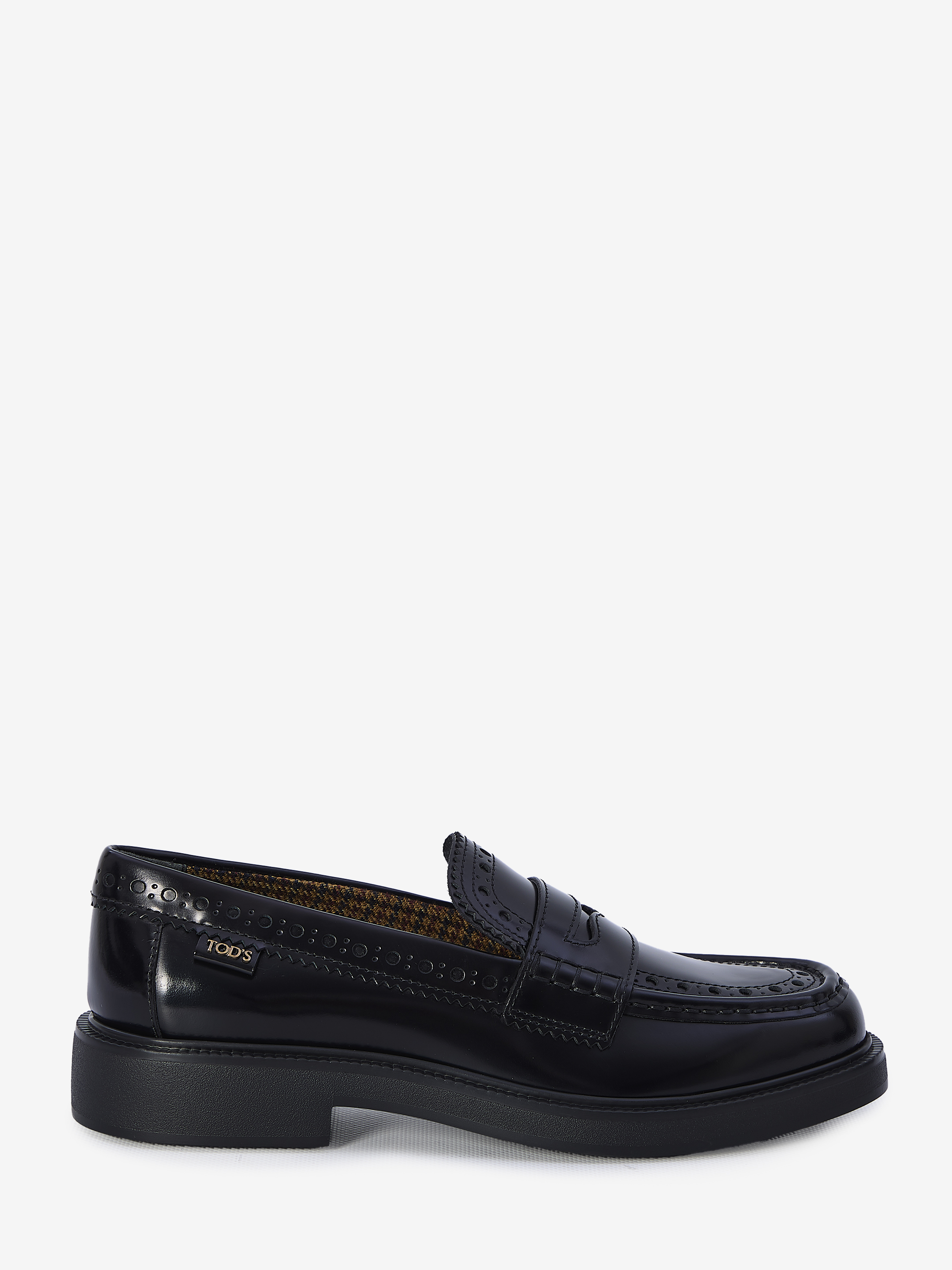 Shop Tod's Leather Loafers In Black