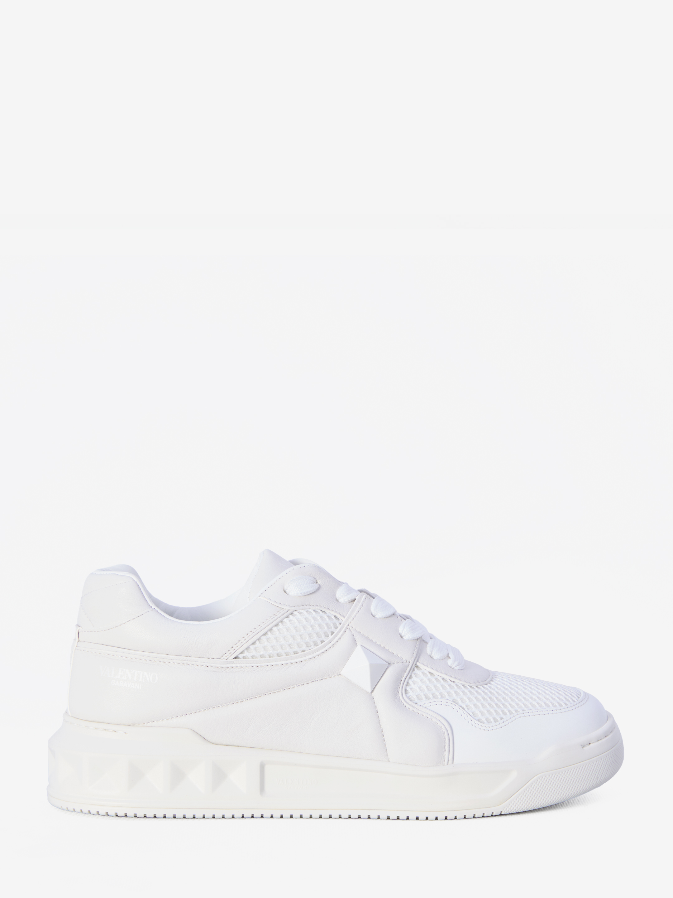 Shop Valentino One Stud Sneakers In White