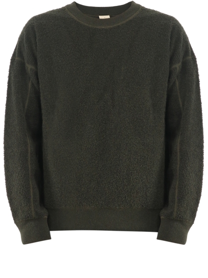 Military green reversible sweater