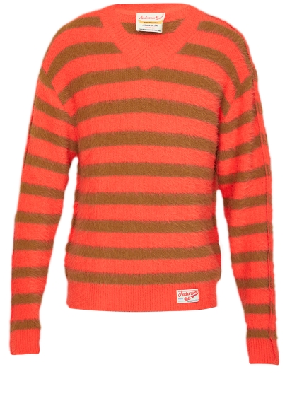 Orange and beige striped jumper