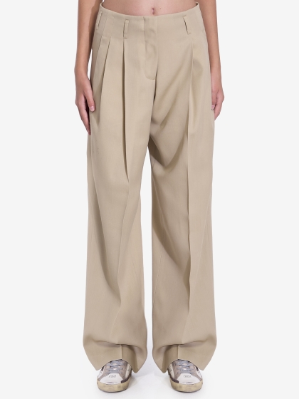 Wool gabardine trousers