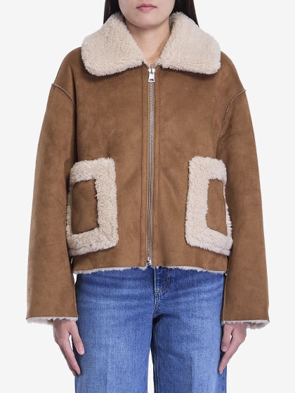 Vera reversible shearling aviator jacket