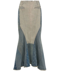 Denim flared skirt