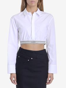 Cropped shirt in cotton