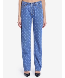 Moon printed loose jeans