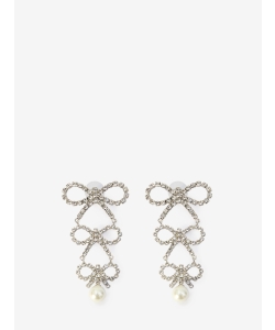 Tiered crystal bow earrings